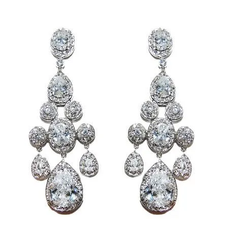 Ariana Clear Chandelier Earrings | 71mm