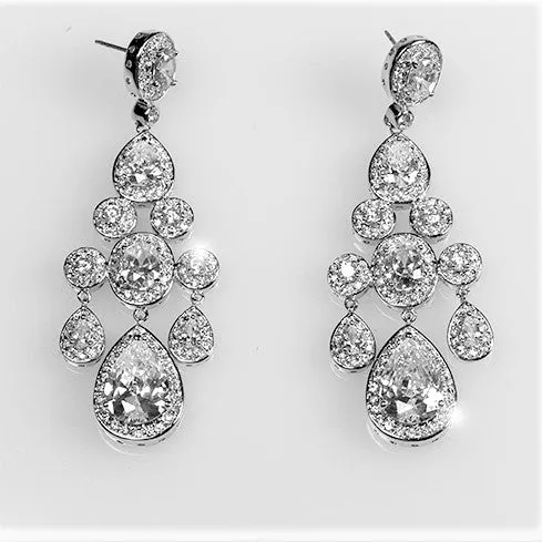 Ariana Clear Chandelier Earrings | 71mm