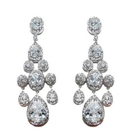 Ariana Clear Chandelier Earrings | 71mm