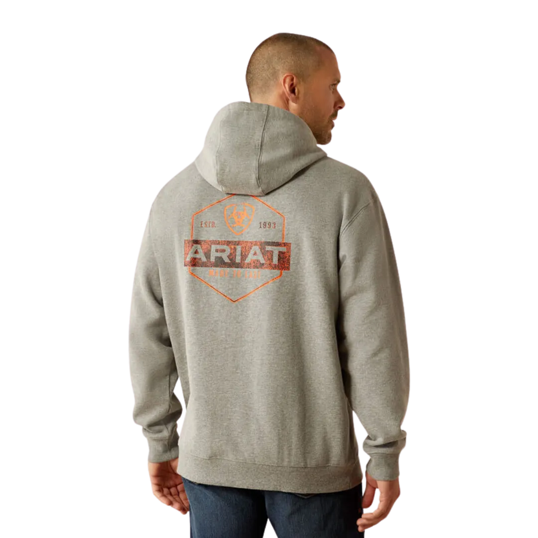 Ariat Men's Bold Hex Grey Heather Hoodie