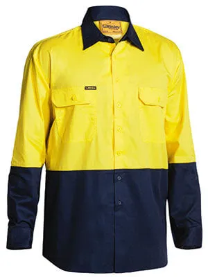 Bisley Hi Vis Cool Lightweight Drill Shirt- Long Sleeve (BS6895)