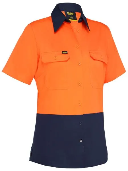 Bisley Women's Cool Lightweight Hi Vis Drill Shirt (BL1895)