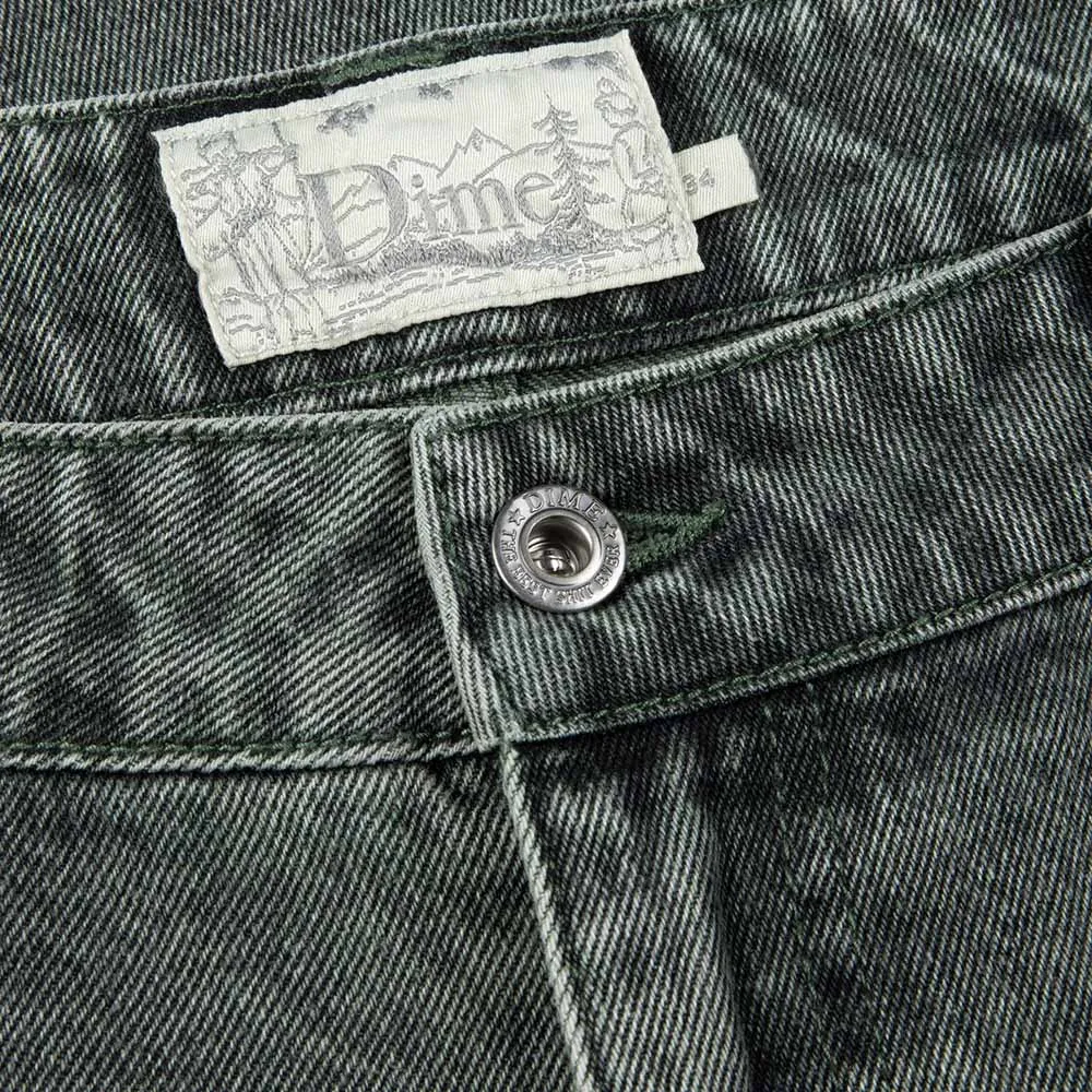 Classic Relaxed Denim Pants - Faded Green