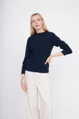 Crewneck Cashmere Sweater - Navy