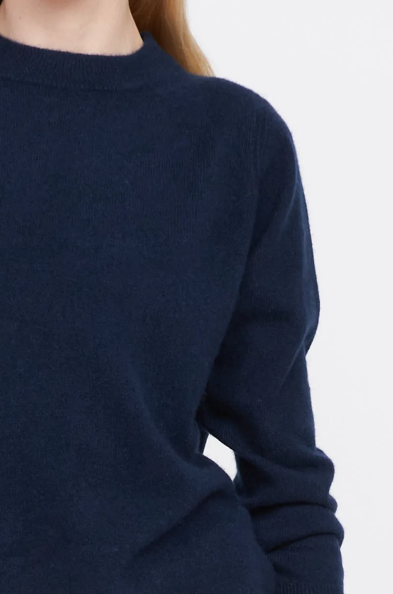 Crewneck Cashmere Sweater - Navy