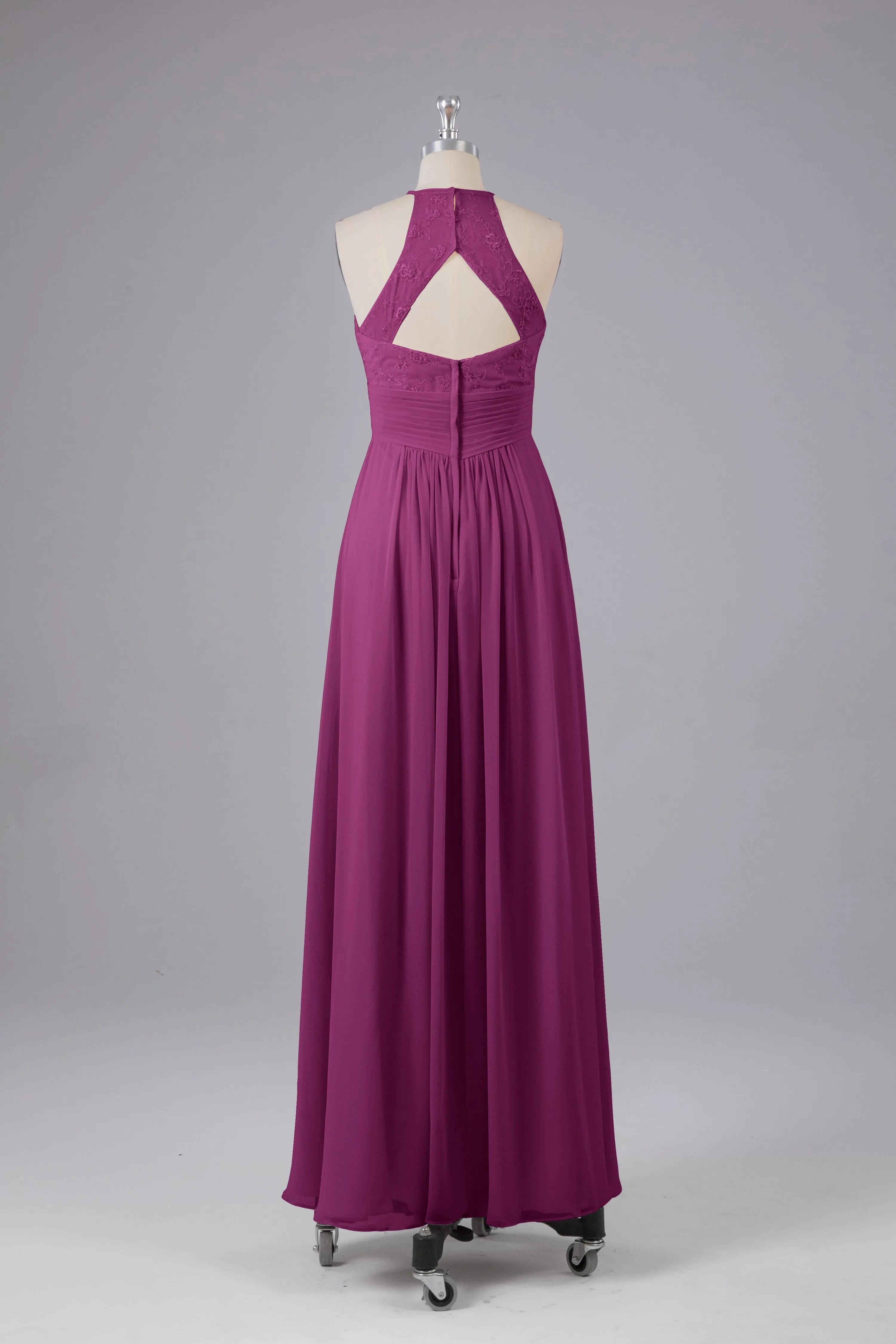 Elegant Halter Keyhole Chiffon Bridesmaid Dresses