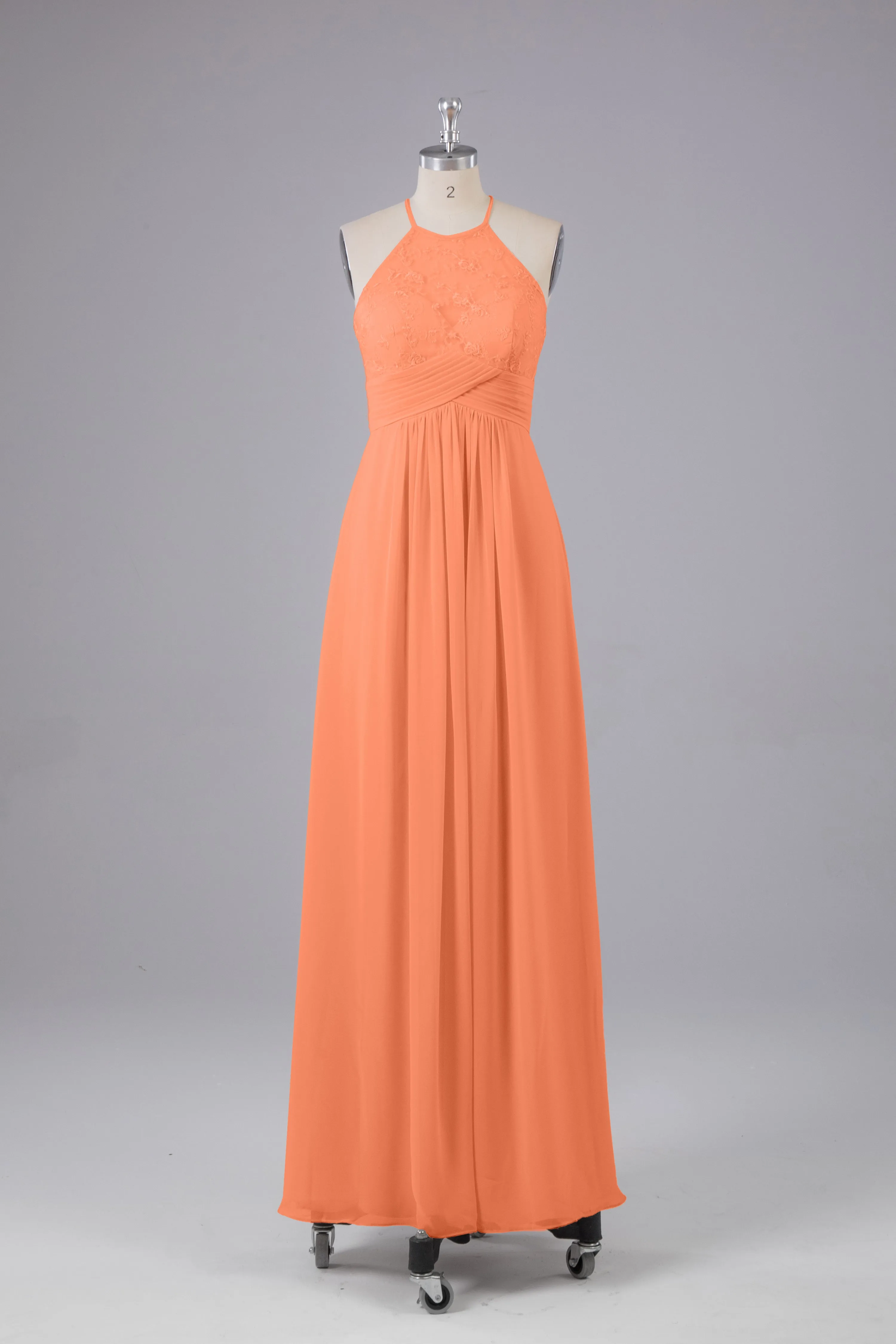 Elegant Halter Keyhole Chiffon Bridesmaid Dresses