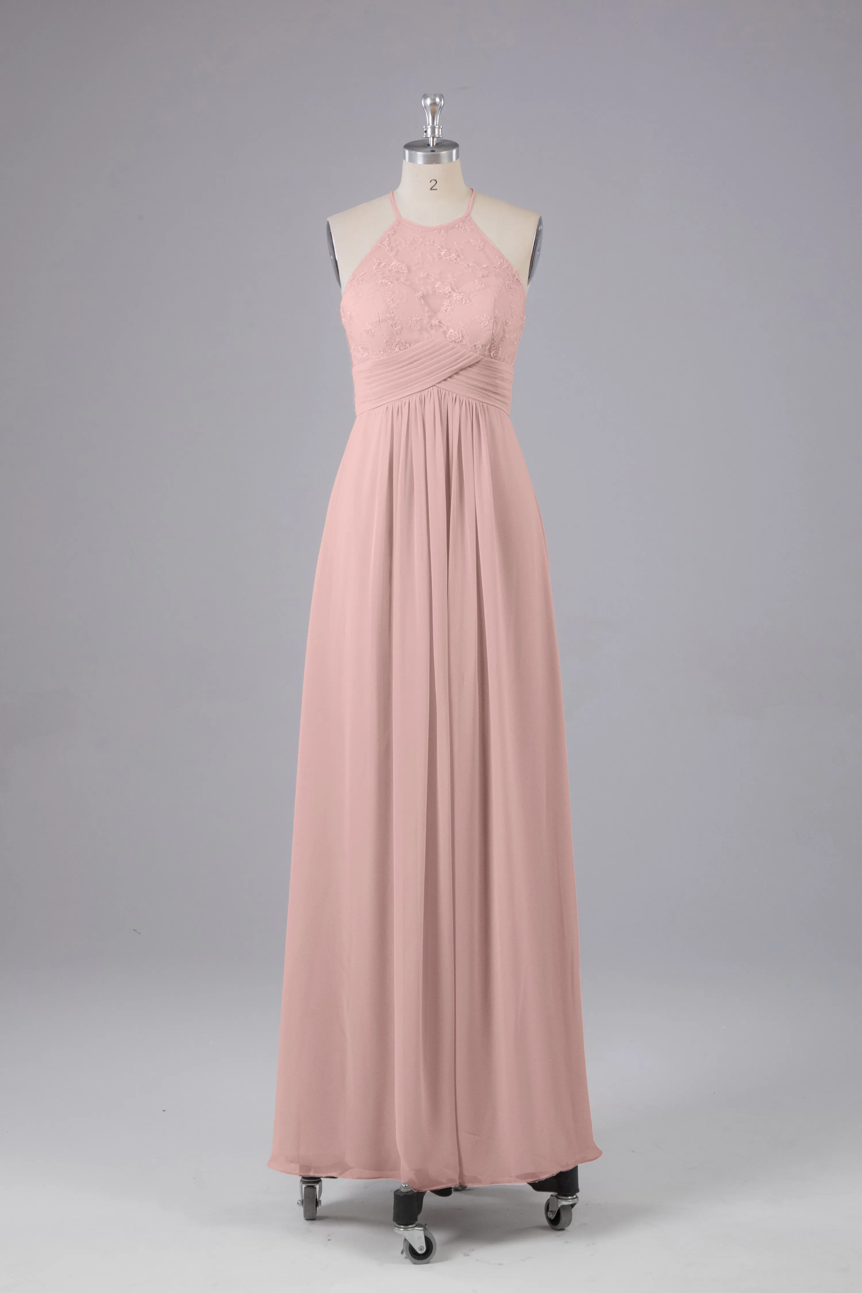 Elegant Halter Keyhole Chiffon Bridesmaid Dresses