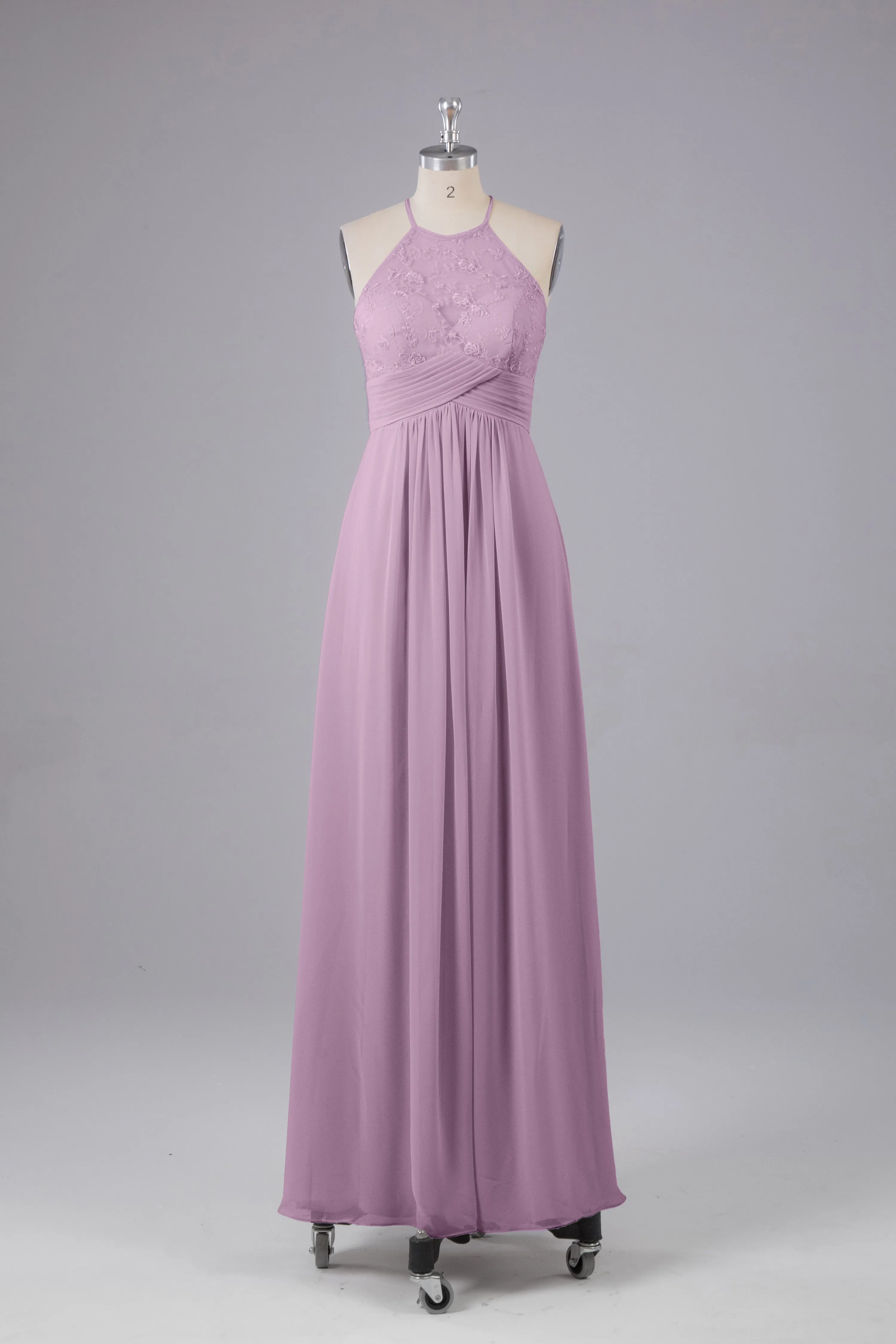 Elegant Halter Keyhole Chiffon Bridesmaid Dresses