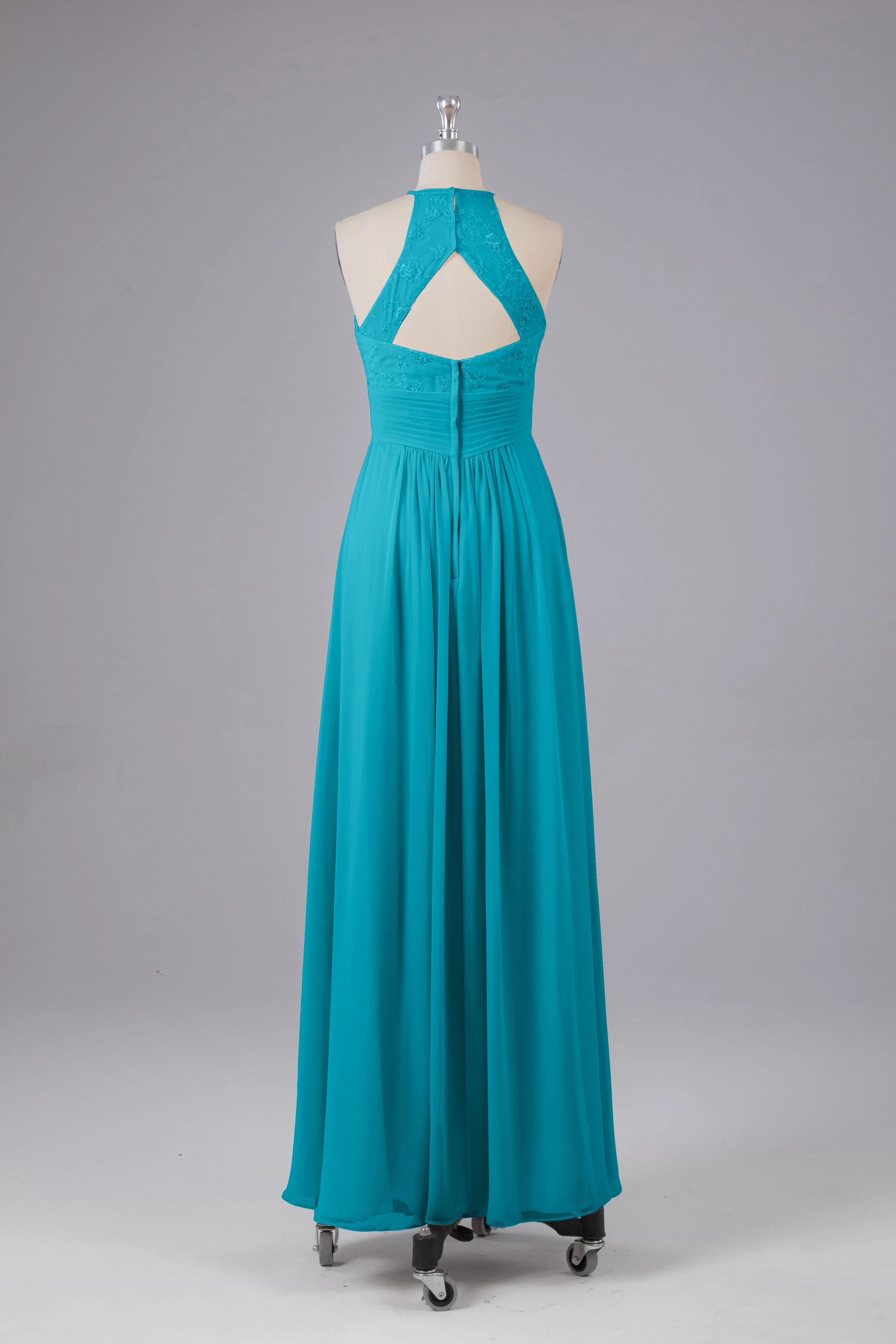 Elegant Halter Keyhole Chiffon Bridesmaid Dresses