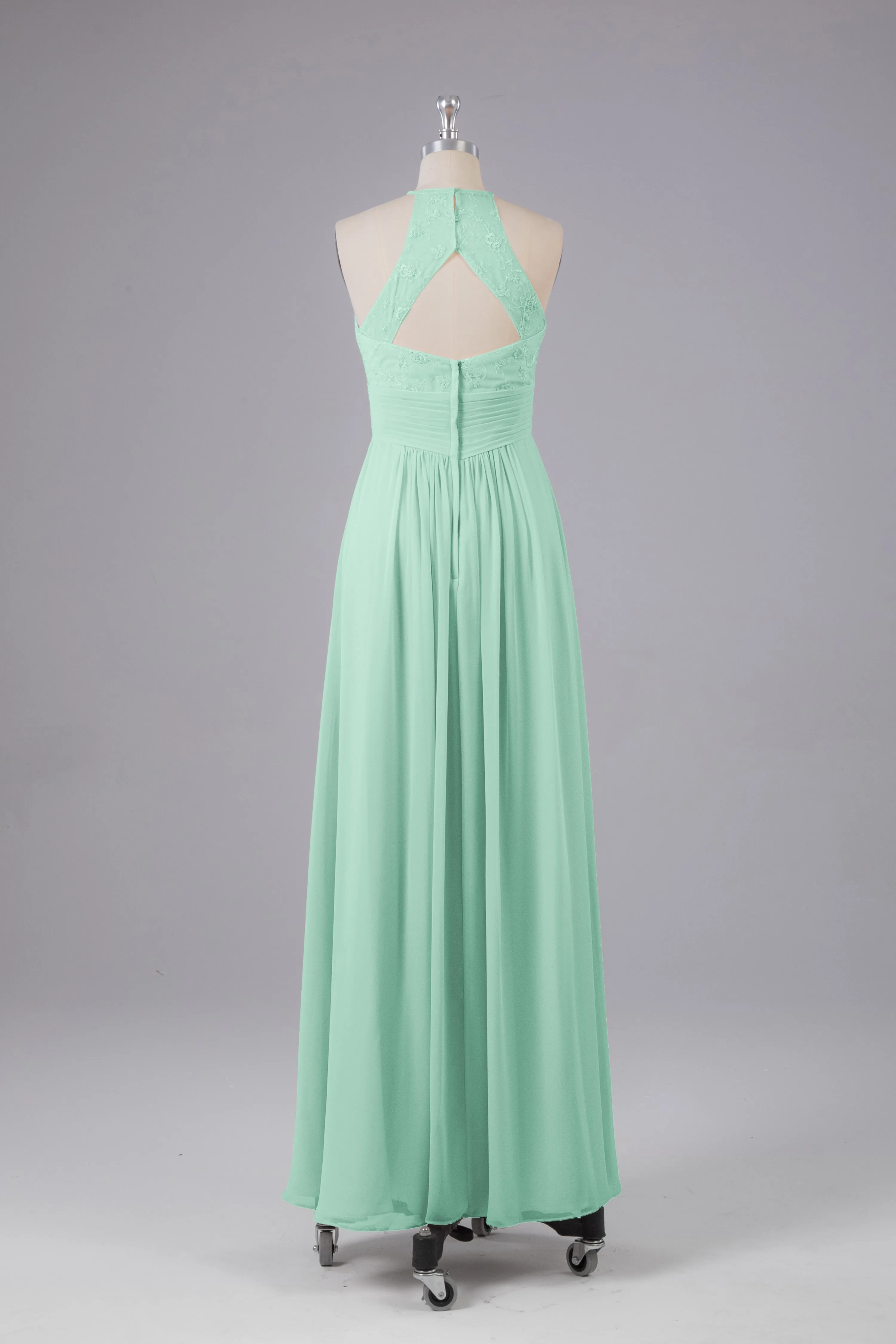 Elegant Halter Keyhole Chiffon Bridesmaid Dresses