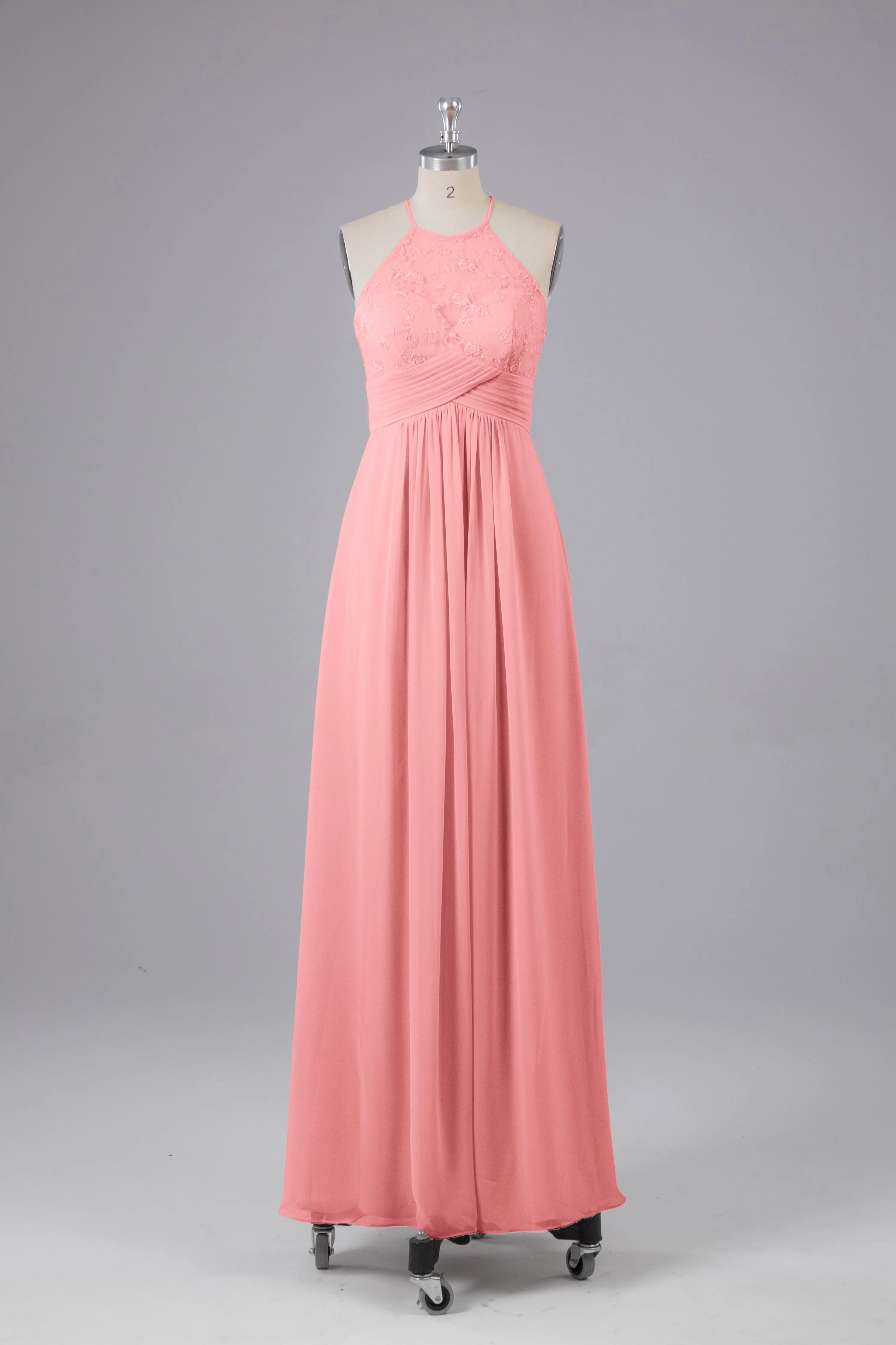 Elegant Halter Keyhole Chiffon Bridesmaid Dresses