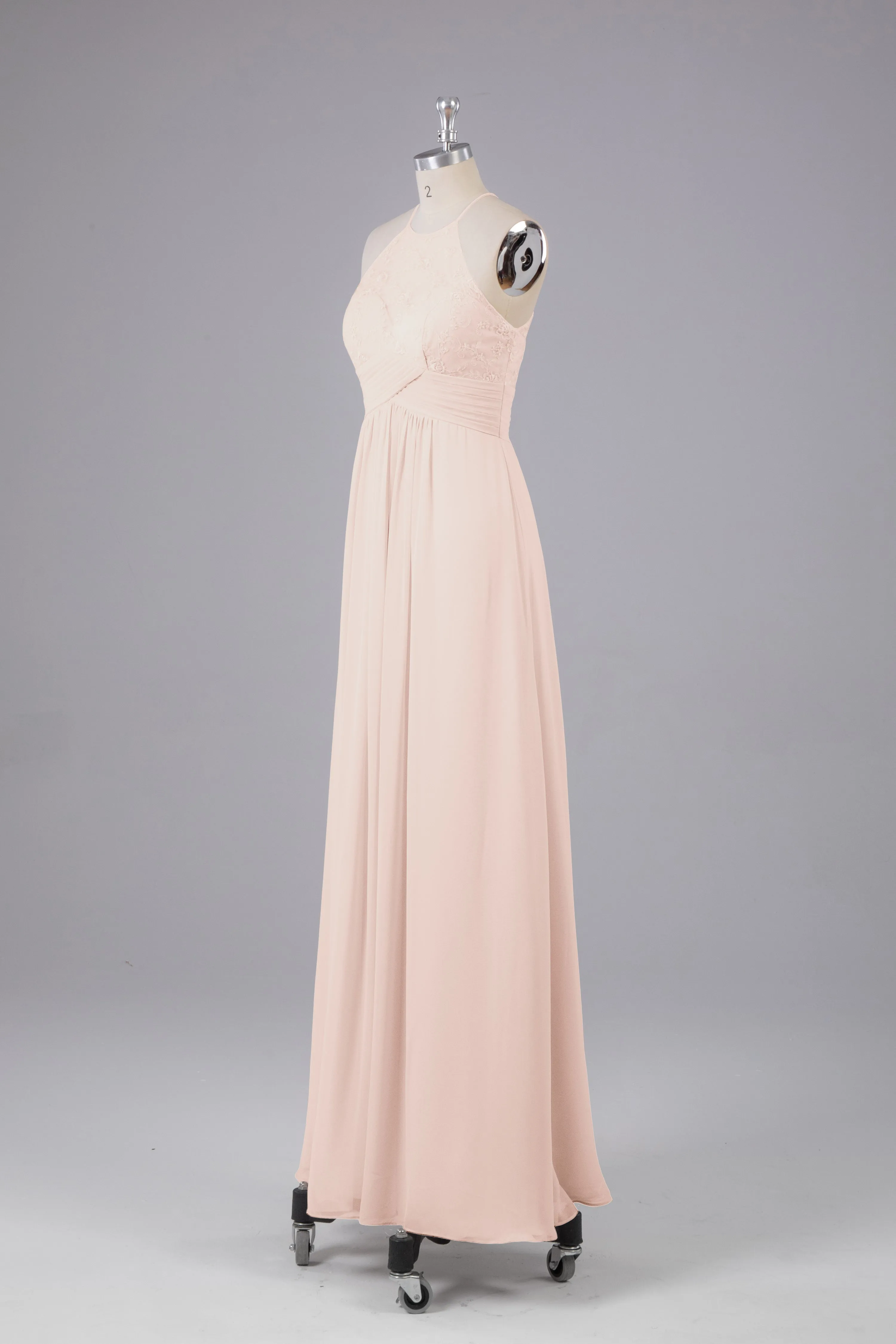 Elegant Halter Keyhole Chiffon Bridesmaid Dresses