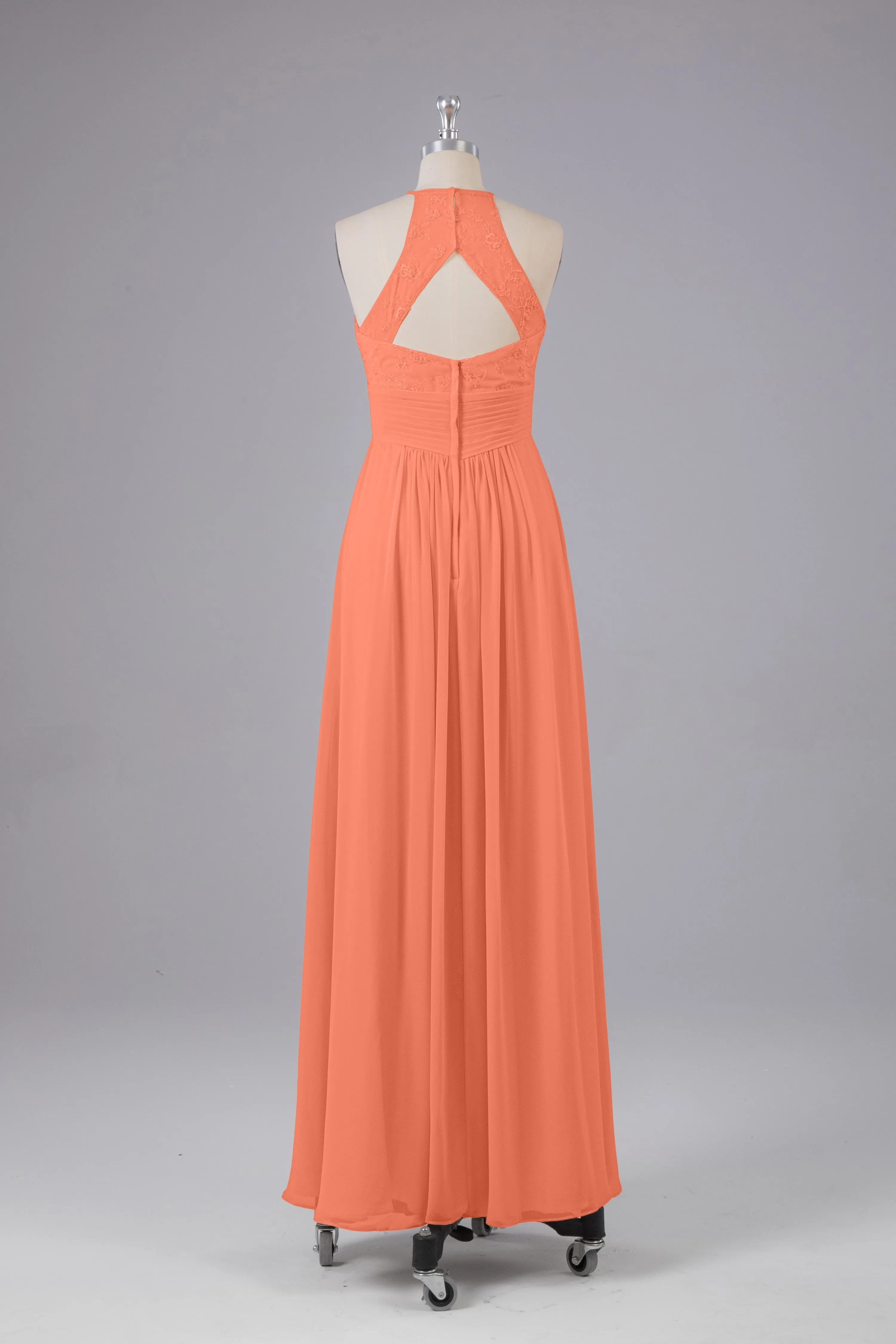 Elegant Halter Keyhole Chiffon Bridesmaid Dresses