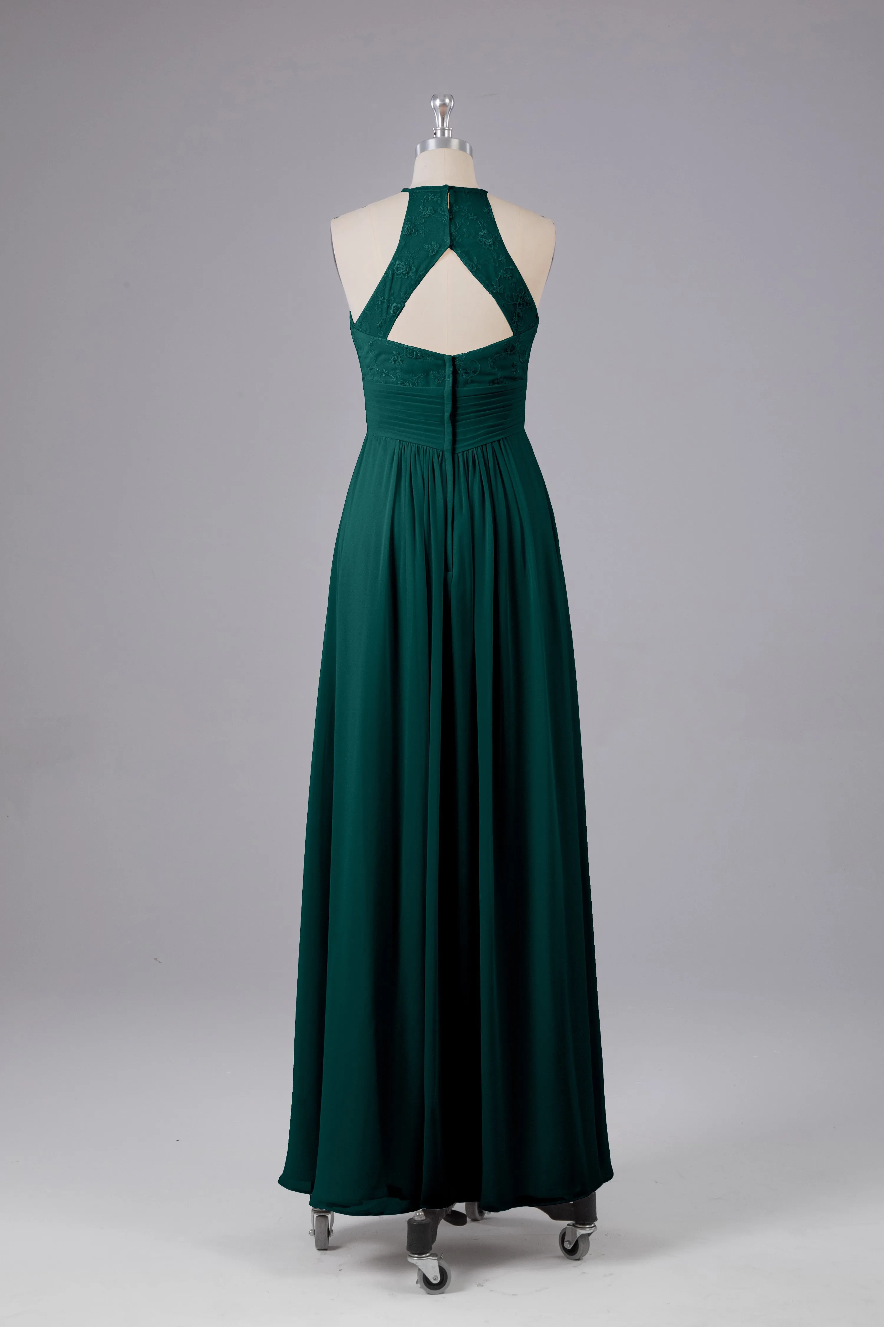 Elegant Halter Keyhole Chiffon Bridesmaid Dresses