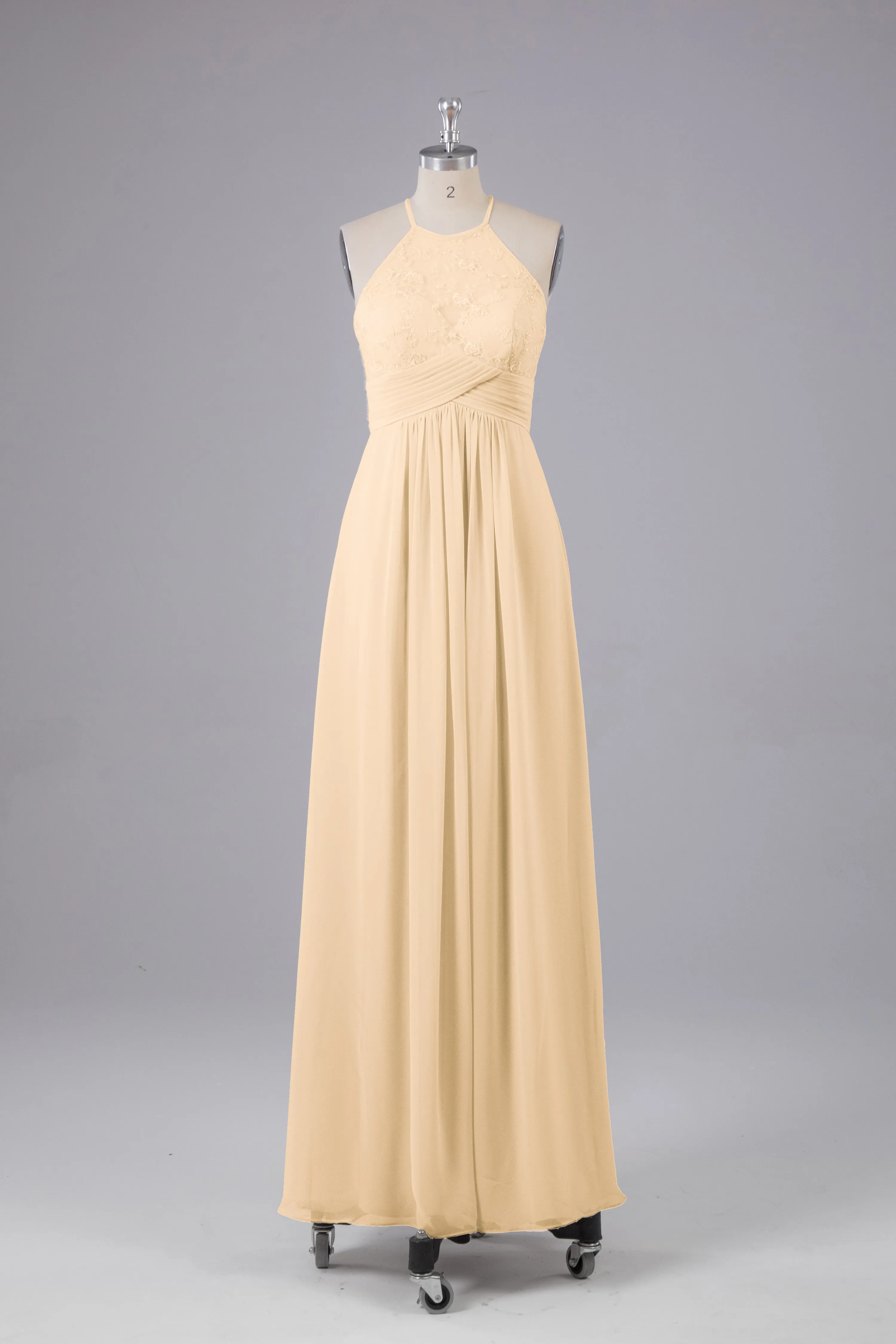 Elegant Halter Keyhole Chiffon Bridesmaid Dresses