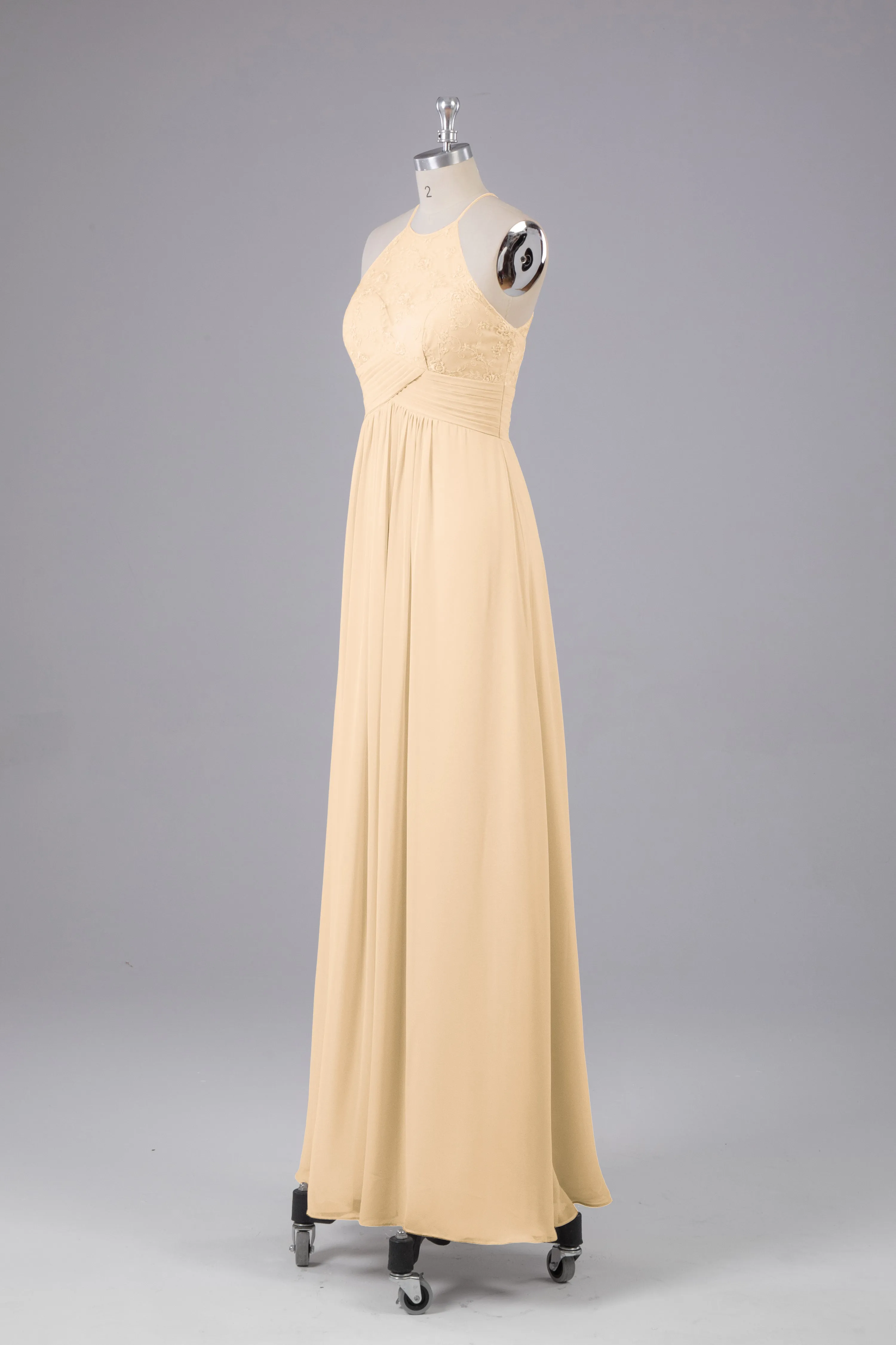 Elegant Halter Keyhole Chiffon Bridesmaid Dresses