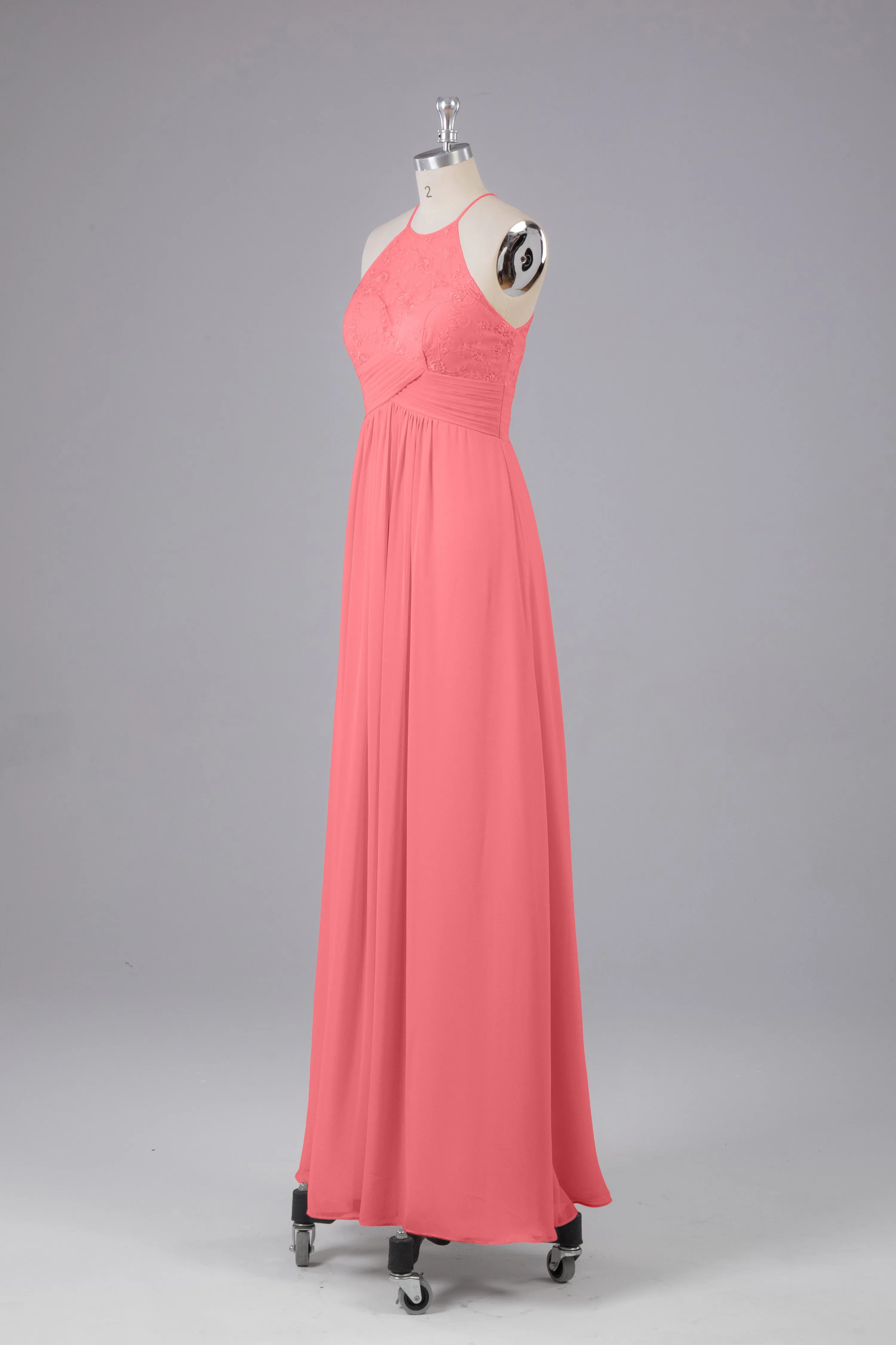 Elegant Halter Keyhole Chiffon Bridesmaid Dresses