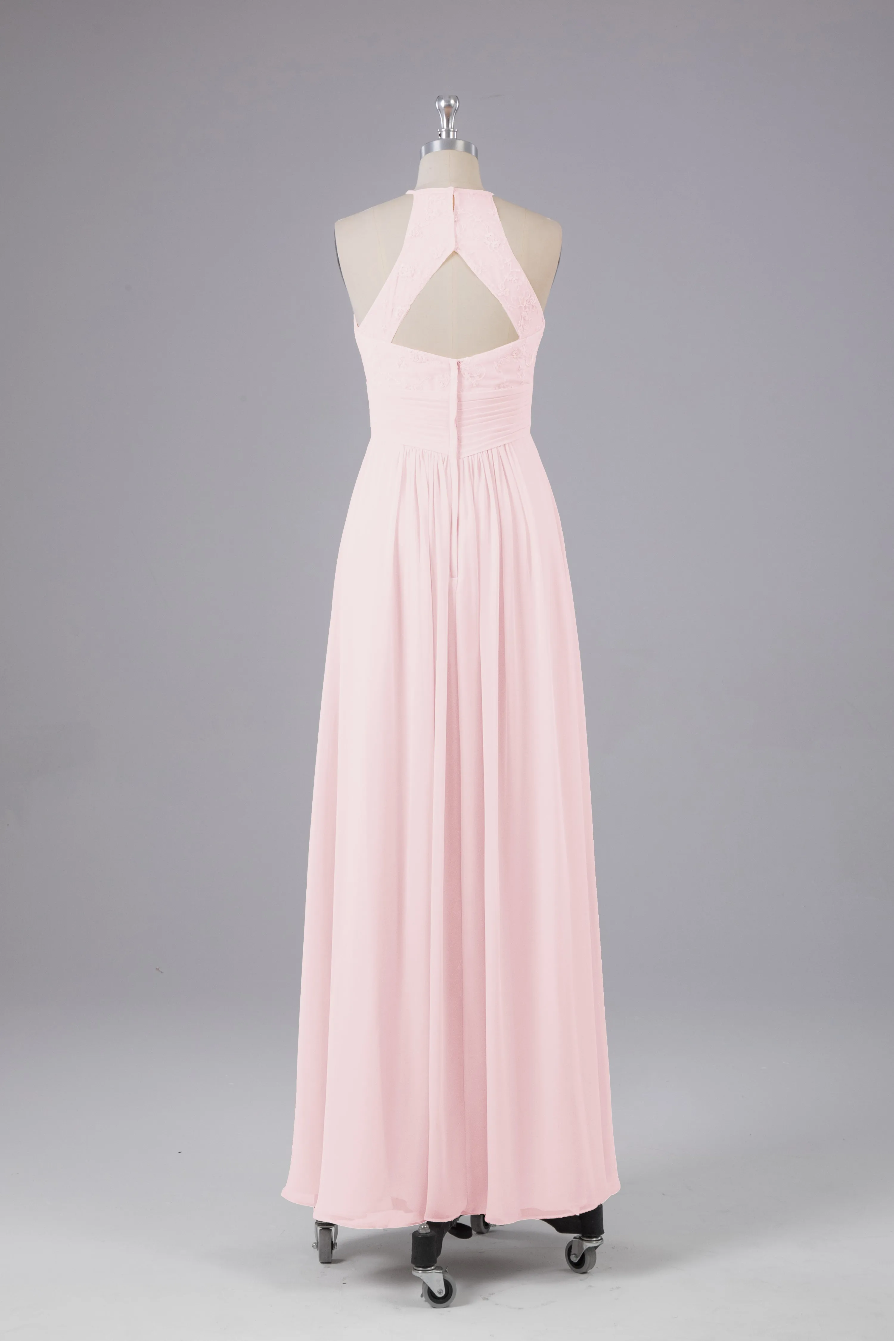 Elegant Halter Keyhole Chiffon Bridesmaid Dresses