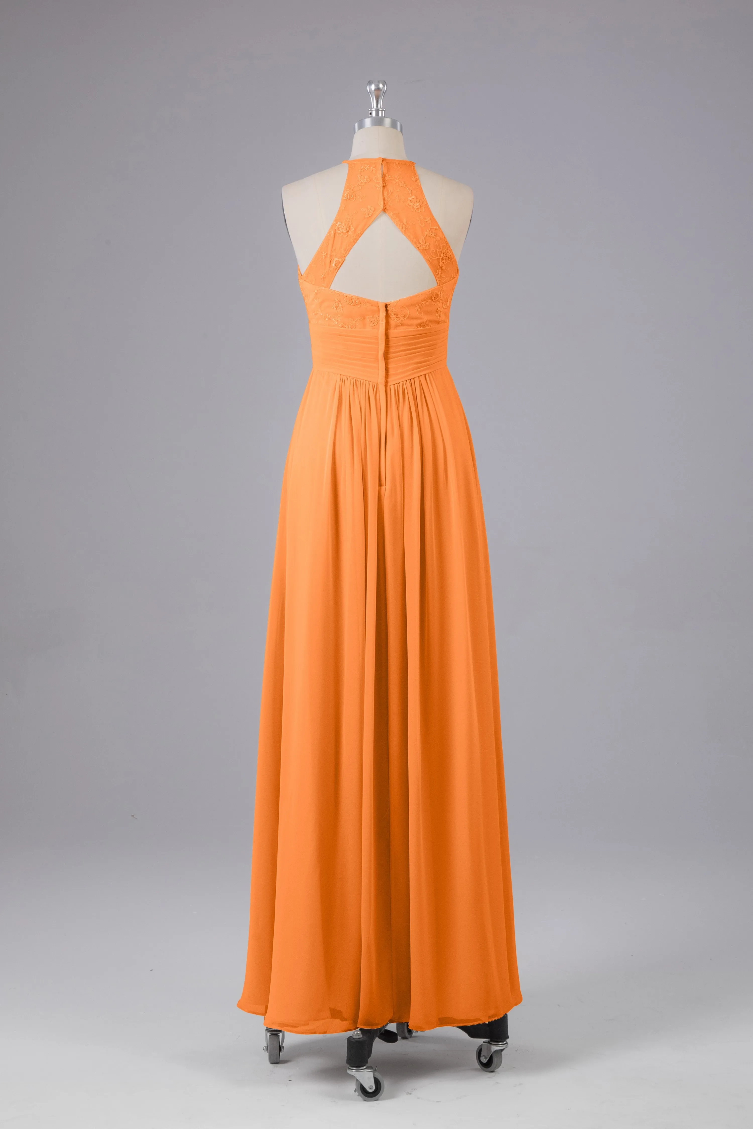 Elegant Halter Keyhole Chiffon Bridesmaid Dresses