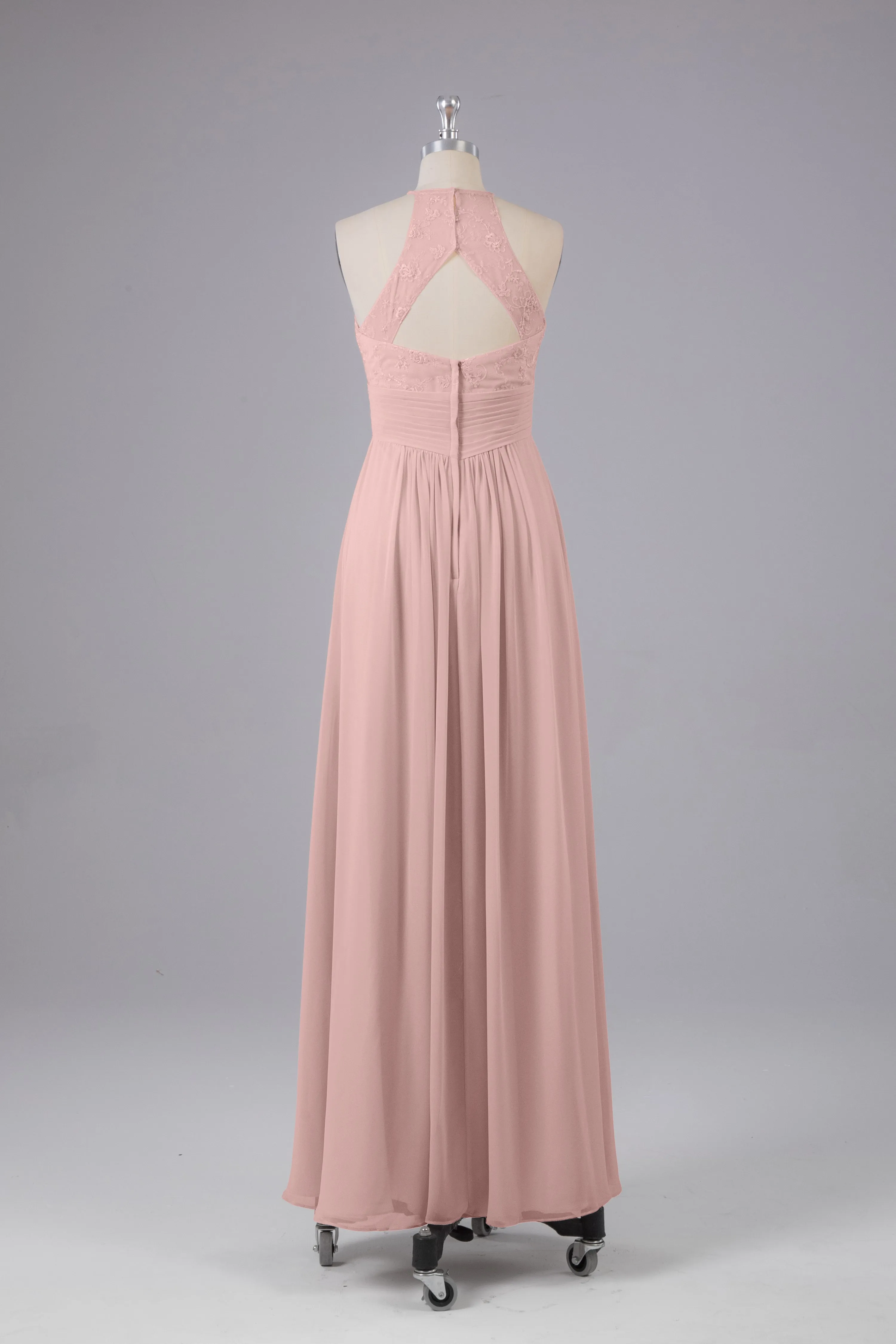 Elegant Halter Keyhole Chiffon Bridesmaid Dresses