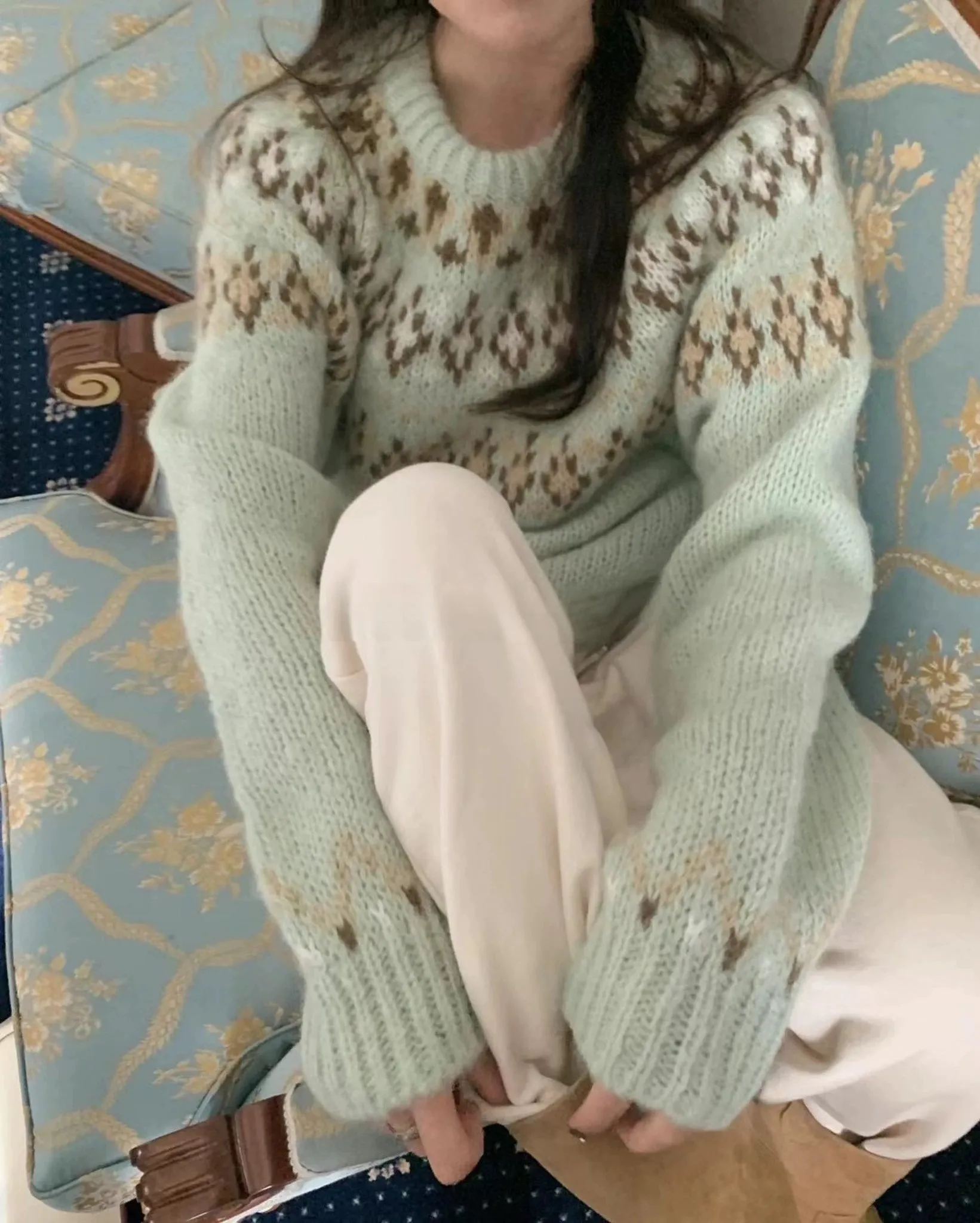 Emalee Nordic Pattern Knit Sweater