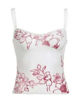 Estrella Floral Print Mesh Top