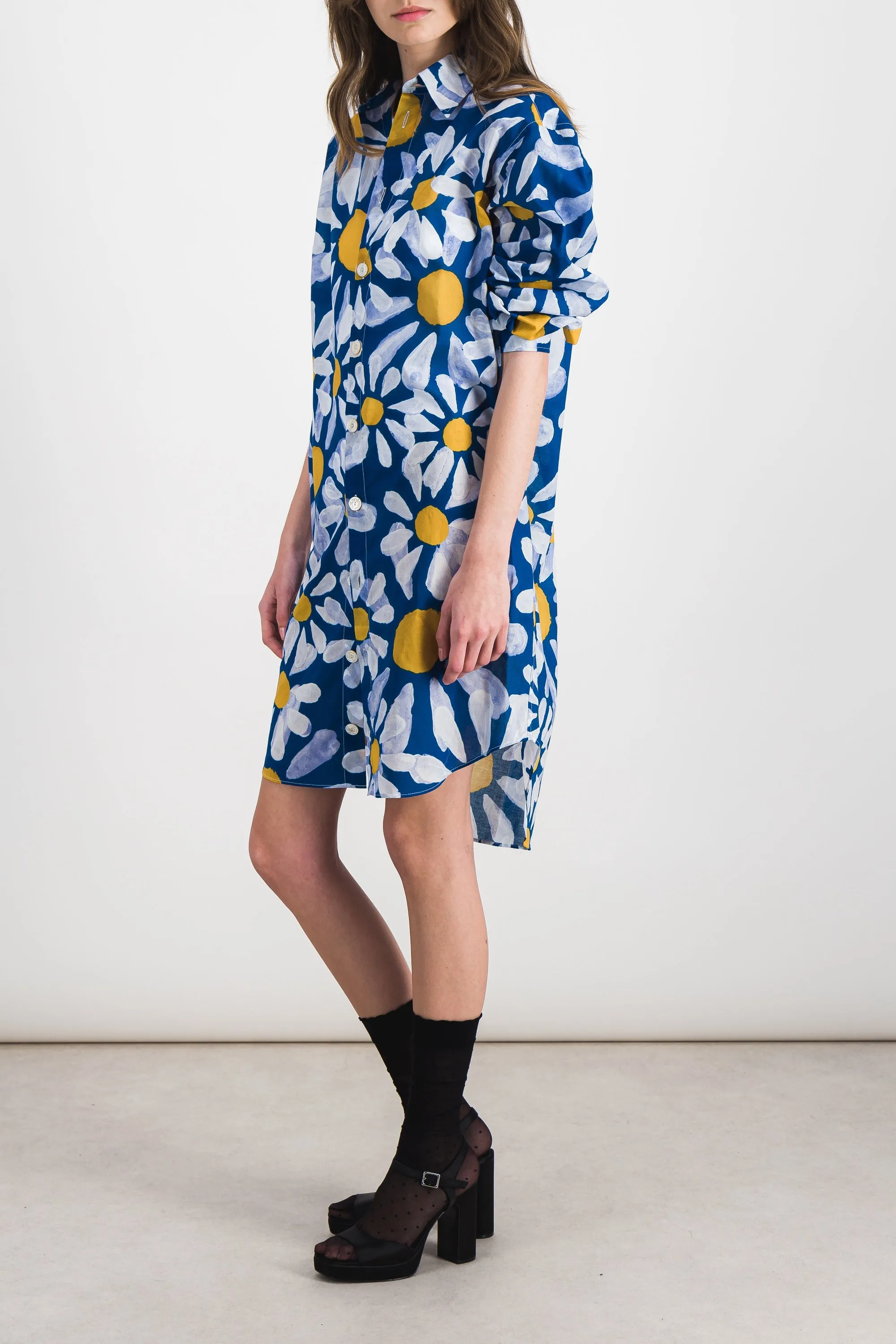 Flower printed voile midi dress