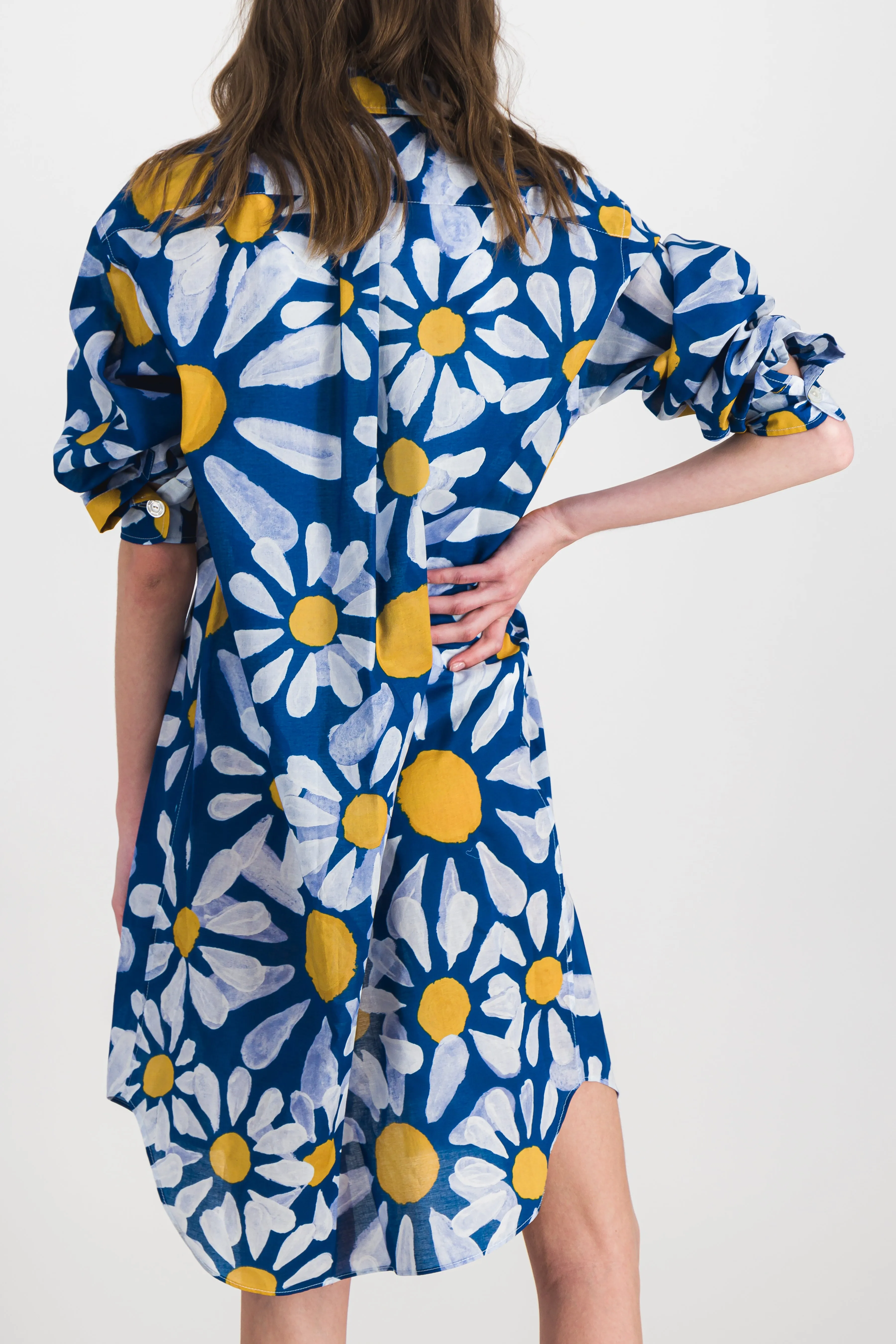 Flower printed voile midi dress