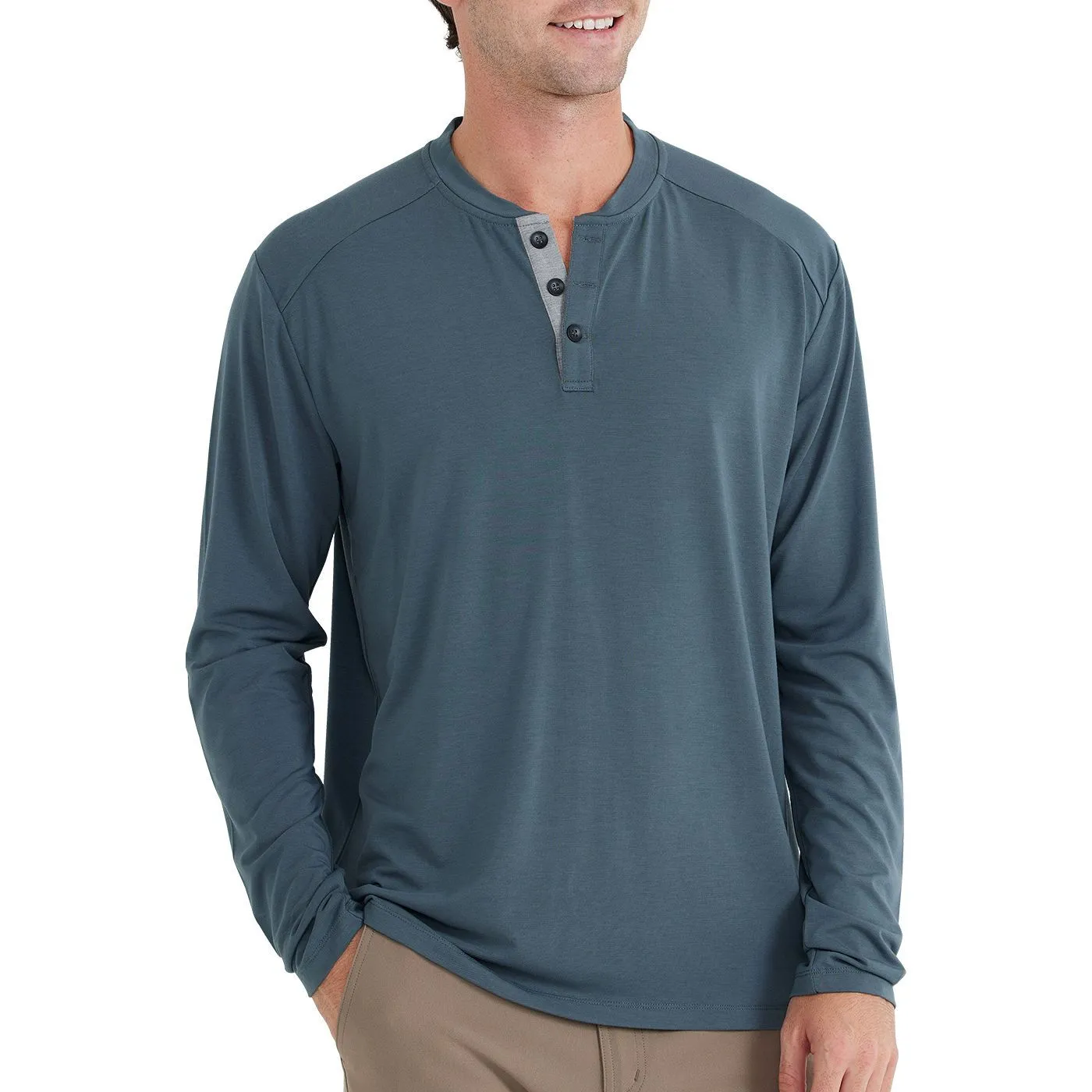 Free Fly Apparel Men's Bamboo Flex Long Sleeve Henley