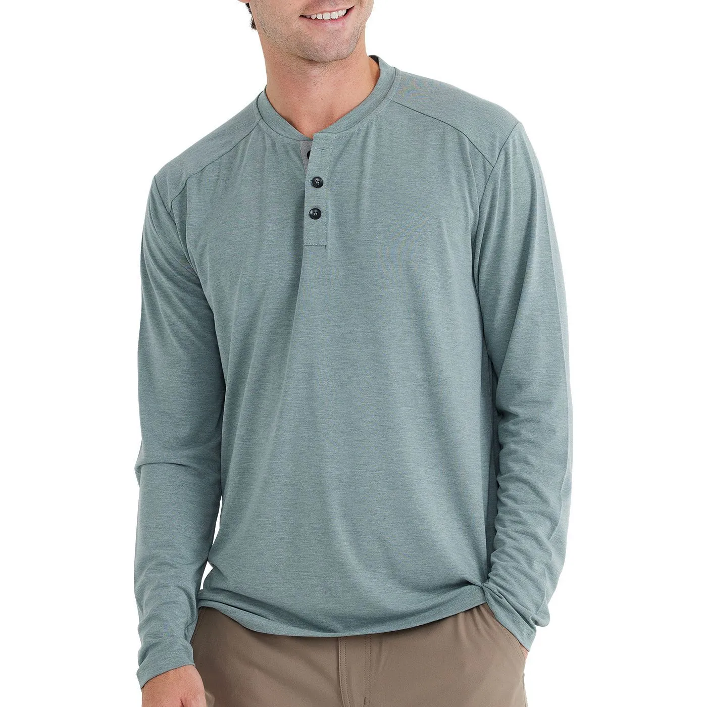 Free Fly Apparel Men's Bamboo Flex Long Sleeve Henley