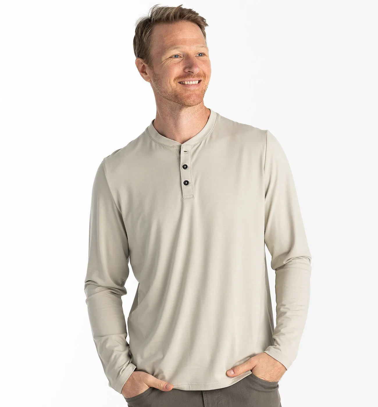 Free Fly Apparel Men's Bamboo Flex Long Sleeve Henley