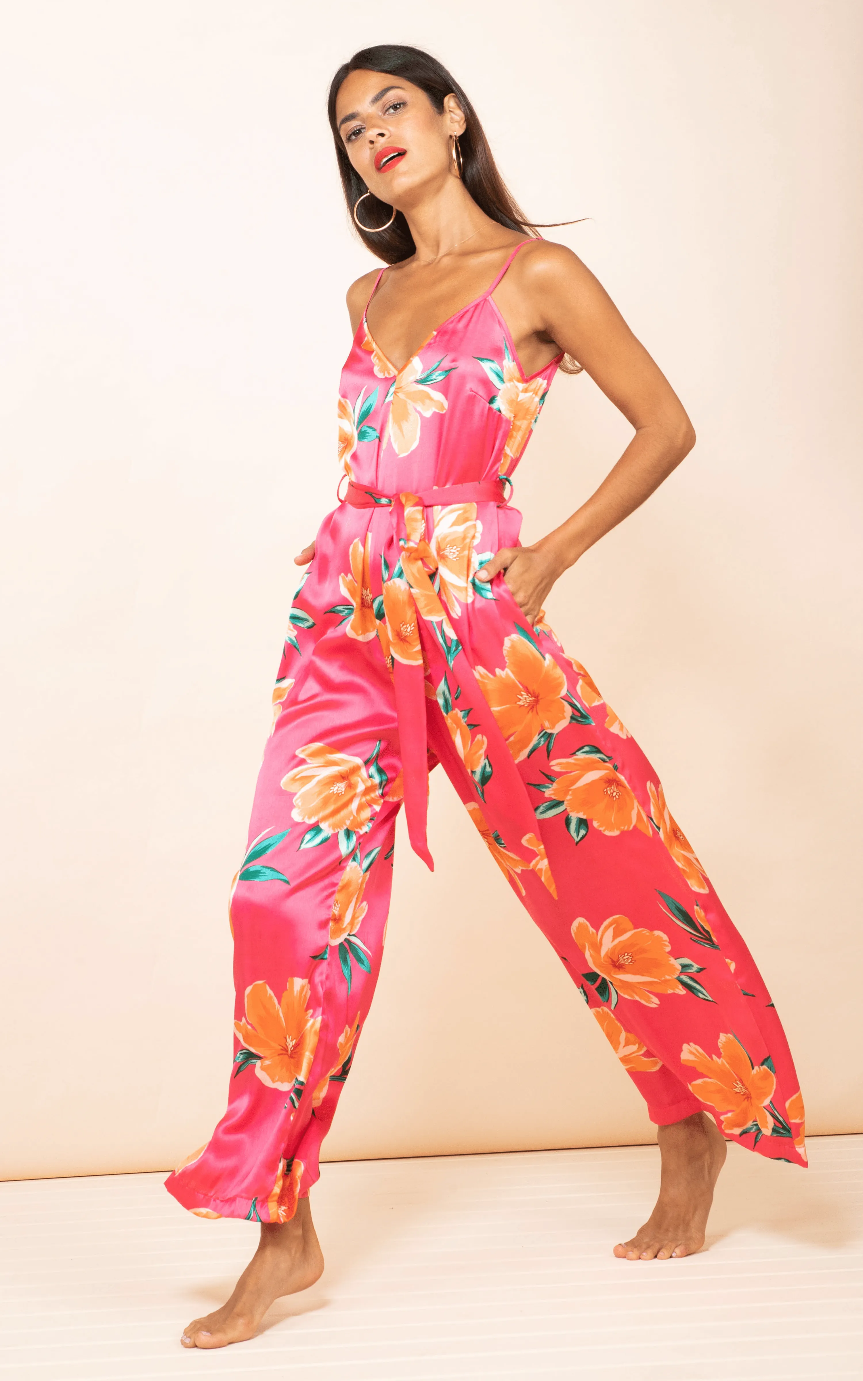 Gabriella Jumpsuit in Red Base Tulip