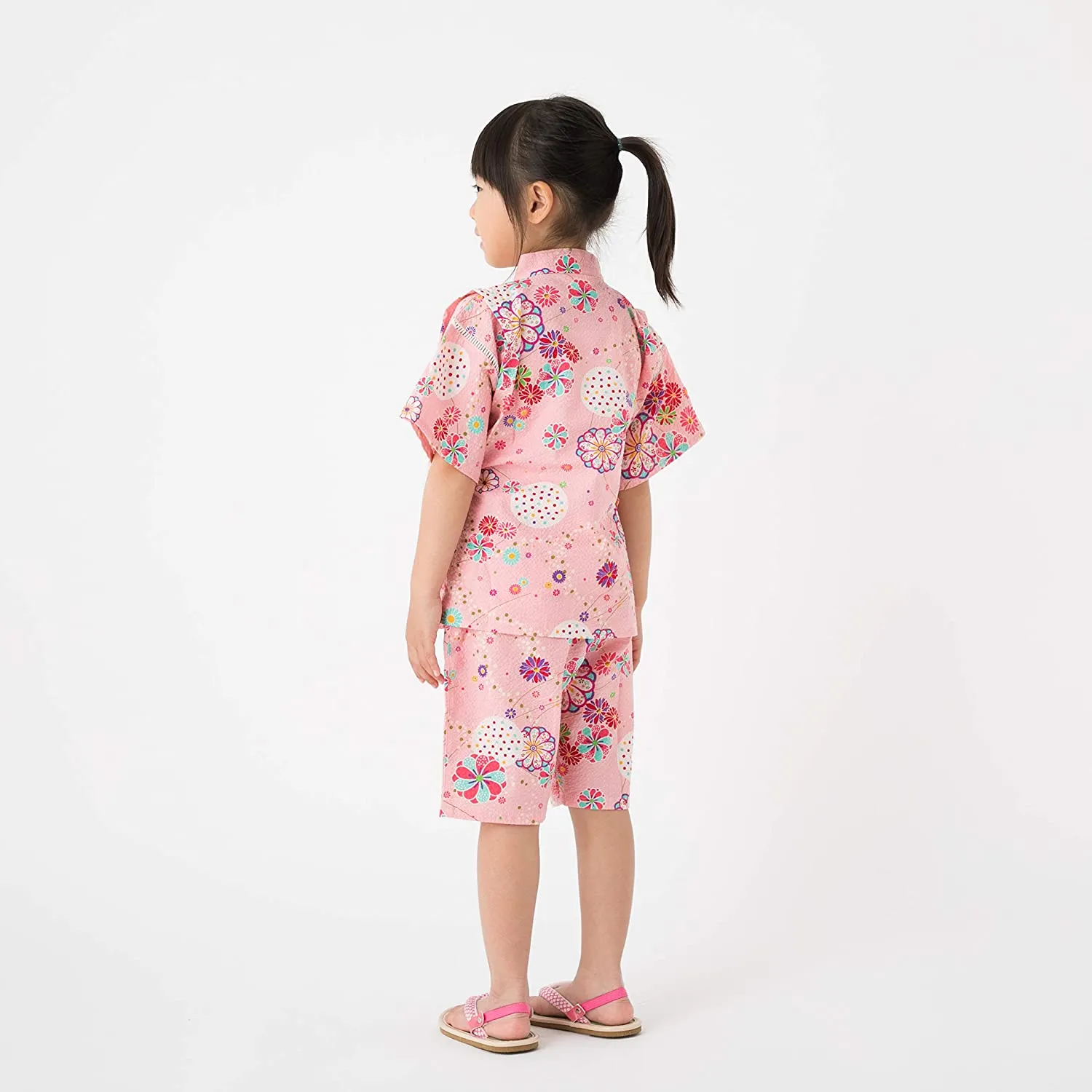 Kid's Jinbei 90cm-150cm Girls Ripple Pink