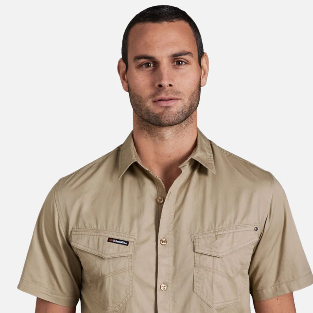 King Gee Tradies Lightweight Cotton Drill Short Sleeve Work Shirt (K14355)