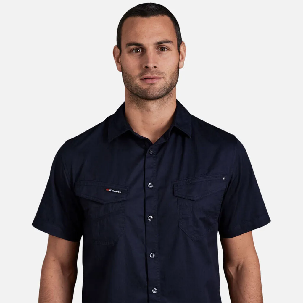 King Gee Tradies Lightweight Cotton Drill Short Sleeve Work Shirt (K14355)