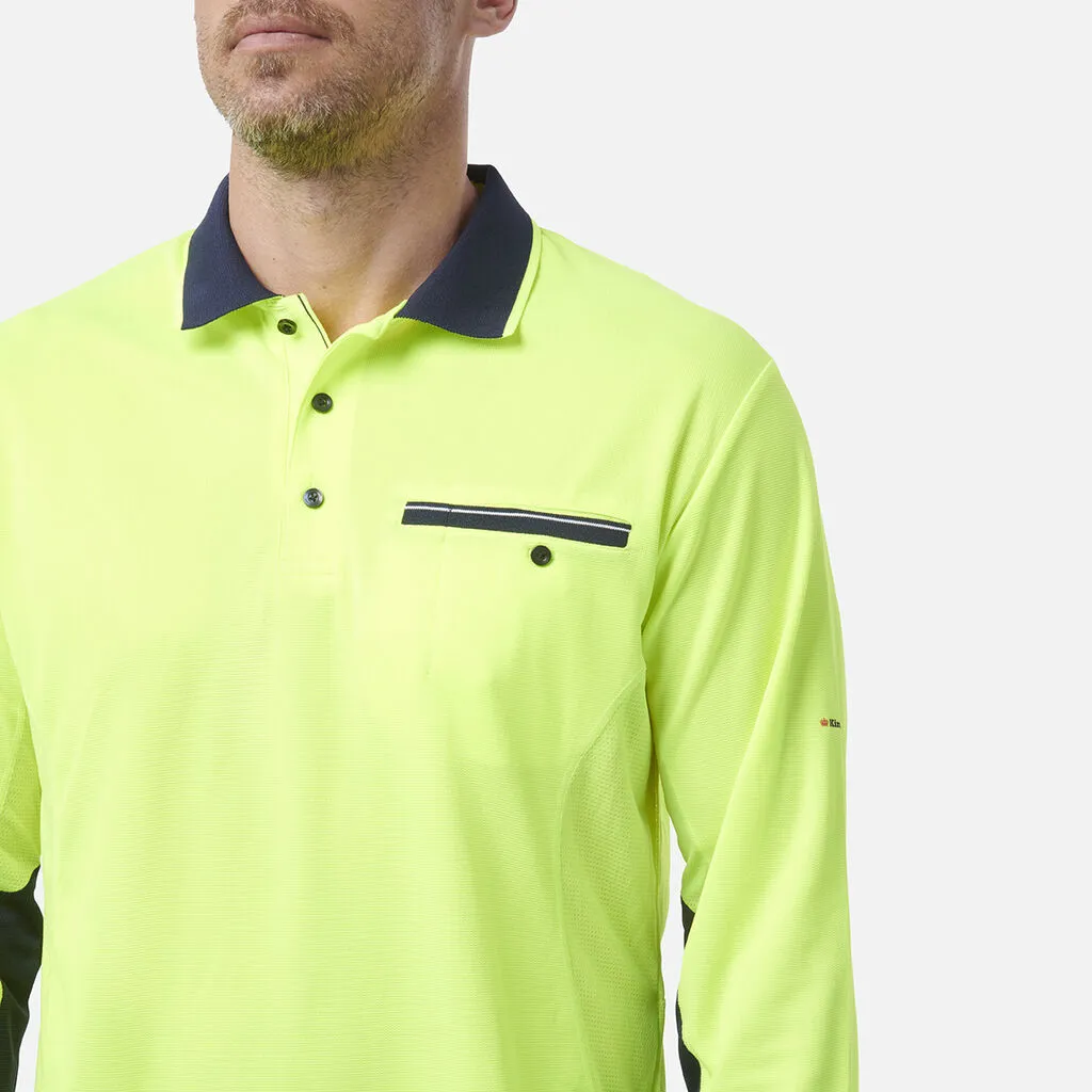 King Gee Workcool Hyperfreeze Hi-Vis Lightweight Long Sleeve Polo (K54840)