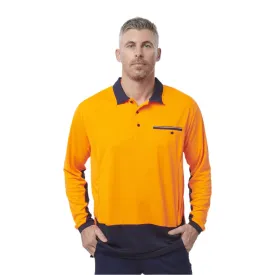 King Gee Workcool Hyperfreeze Hi-Vis Lightweight Long Sleeve Polo (K54840)