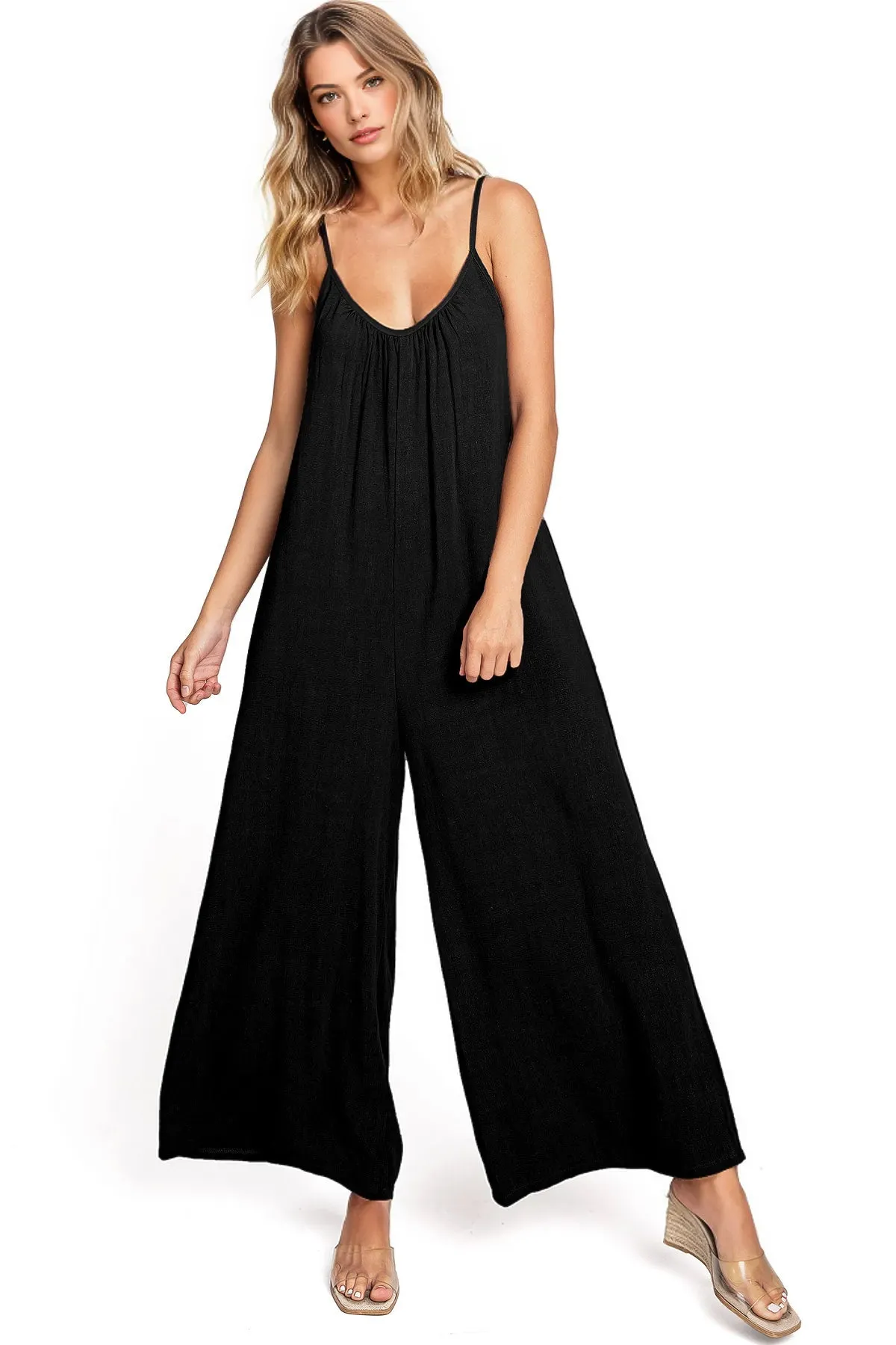 Lana Roux Tulum Wide-Leg Linen Jumpsuit