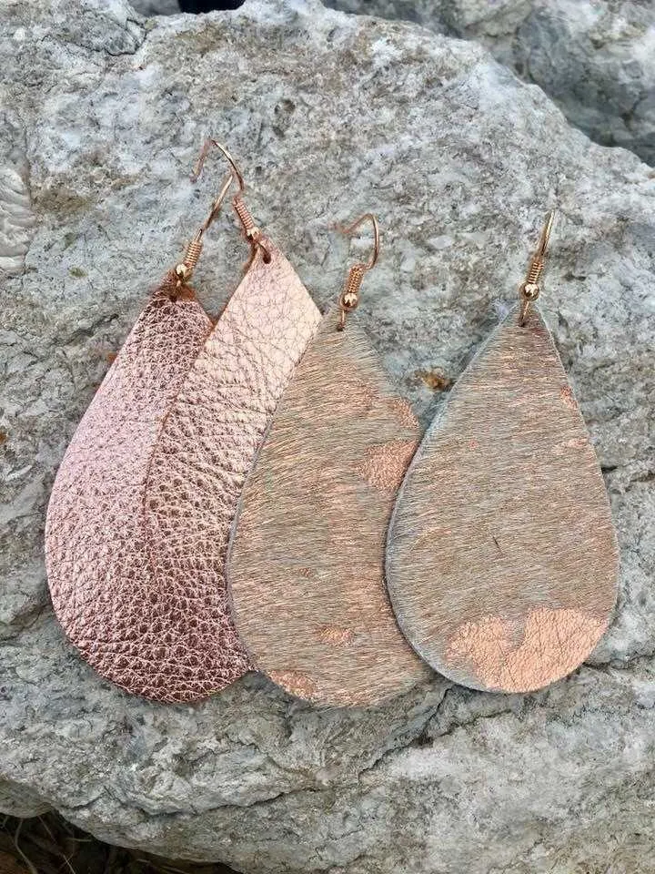 Leopard Leather Hair On Hide  Hand Made Earrings