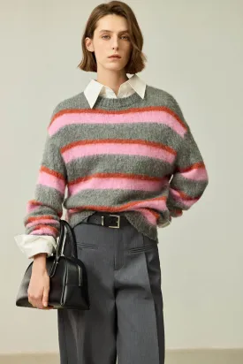 LILY Cozy Color-Block Striped Sweater