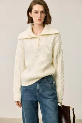 LILY Soft Polo Collar Knit Sweater