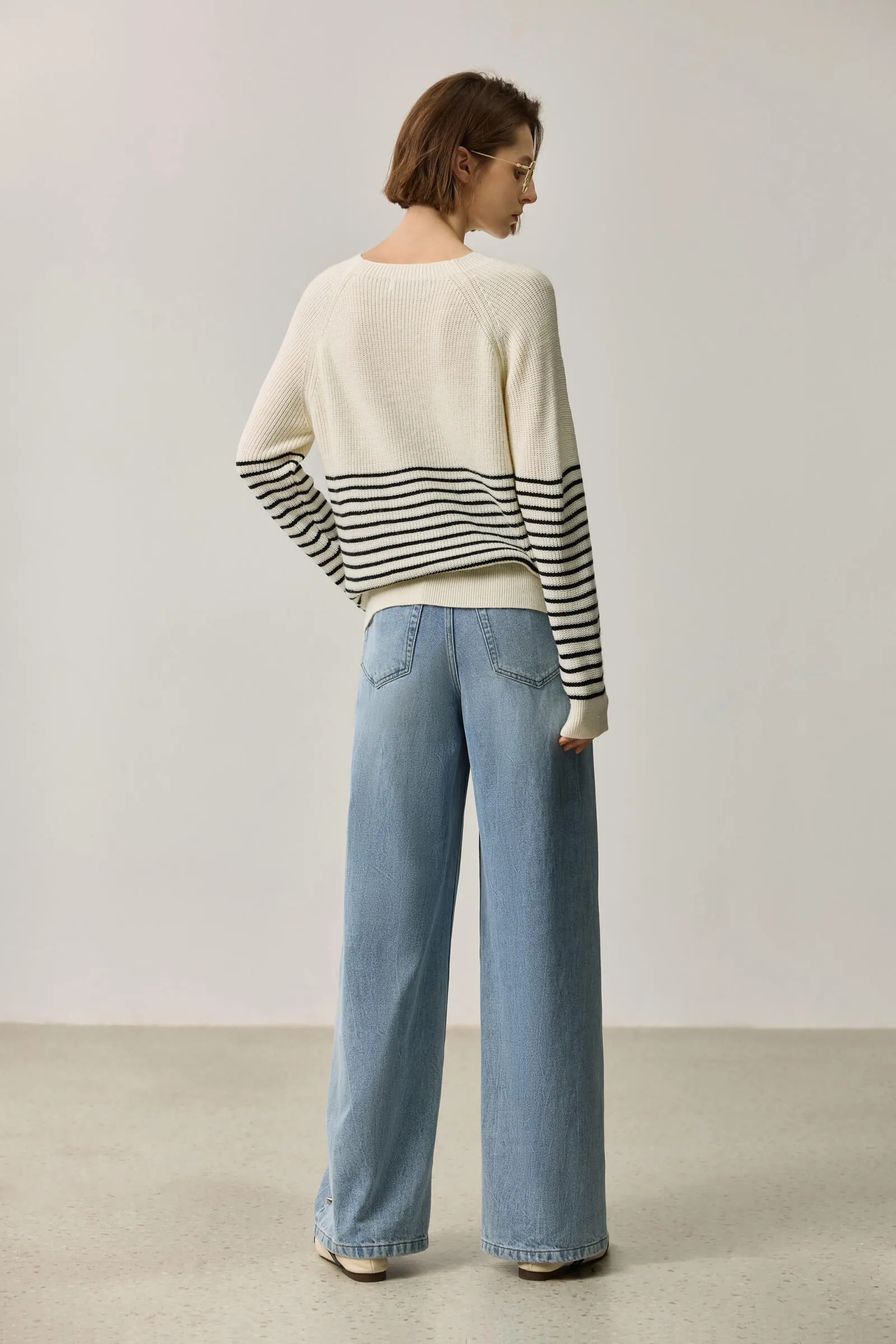 LILY Wool-Blend Striped Knit Top