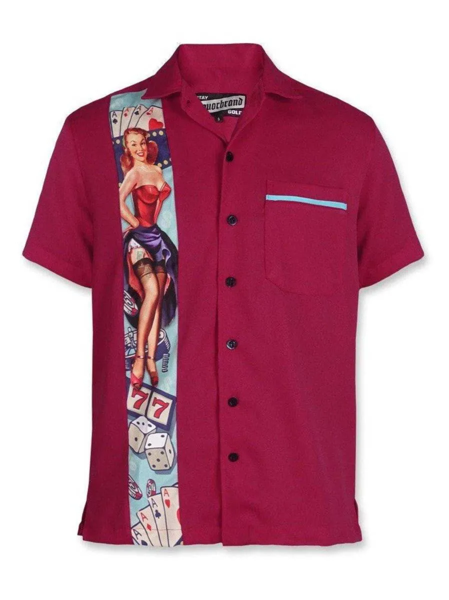 Liquorbrand Nevada Bowling Shirt Burgundy