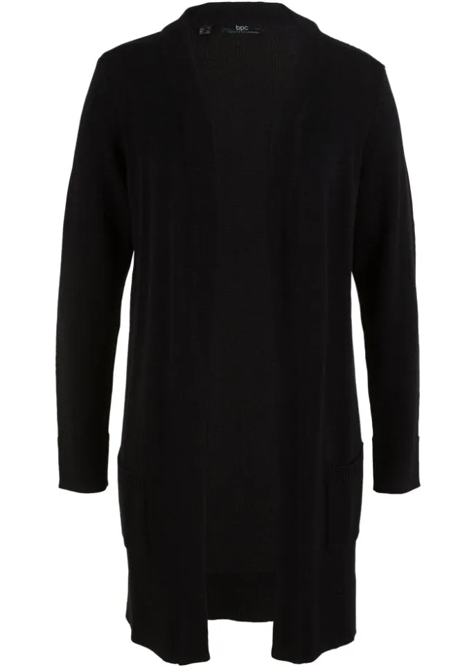 Long sleeve cardigan Bpc Bonprix Collection, black