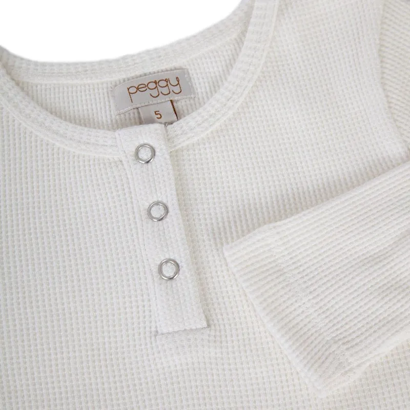 Peggy Halo Henley In White