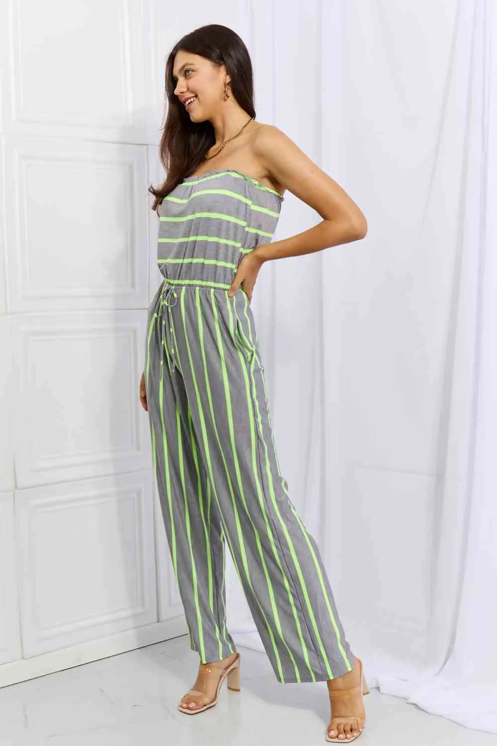 Pop Of Color Full Size Sleeveless Striped Jumpsuit