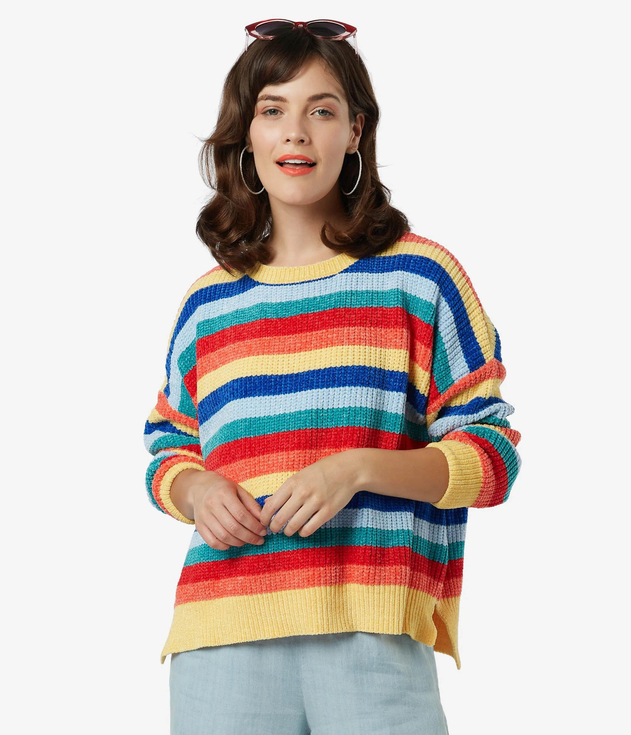 Rainbow Stripe Knit Sweater