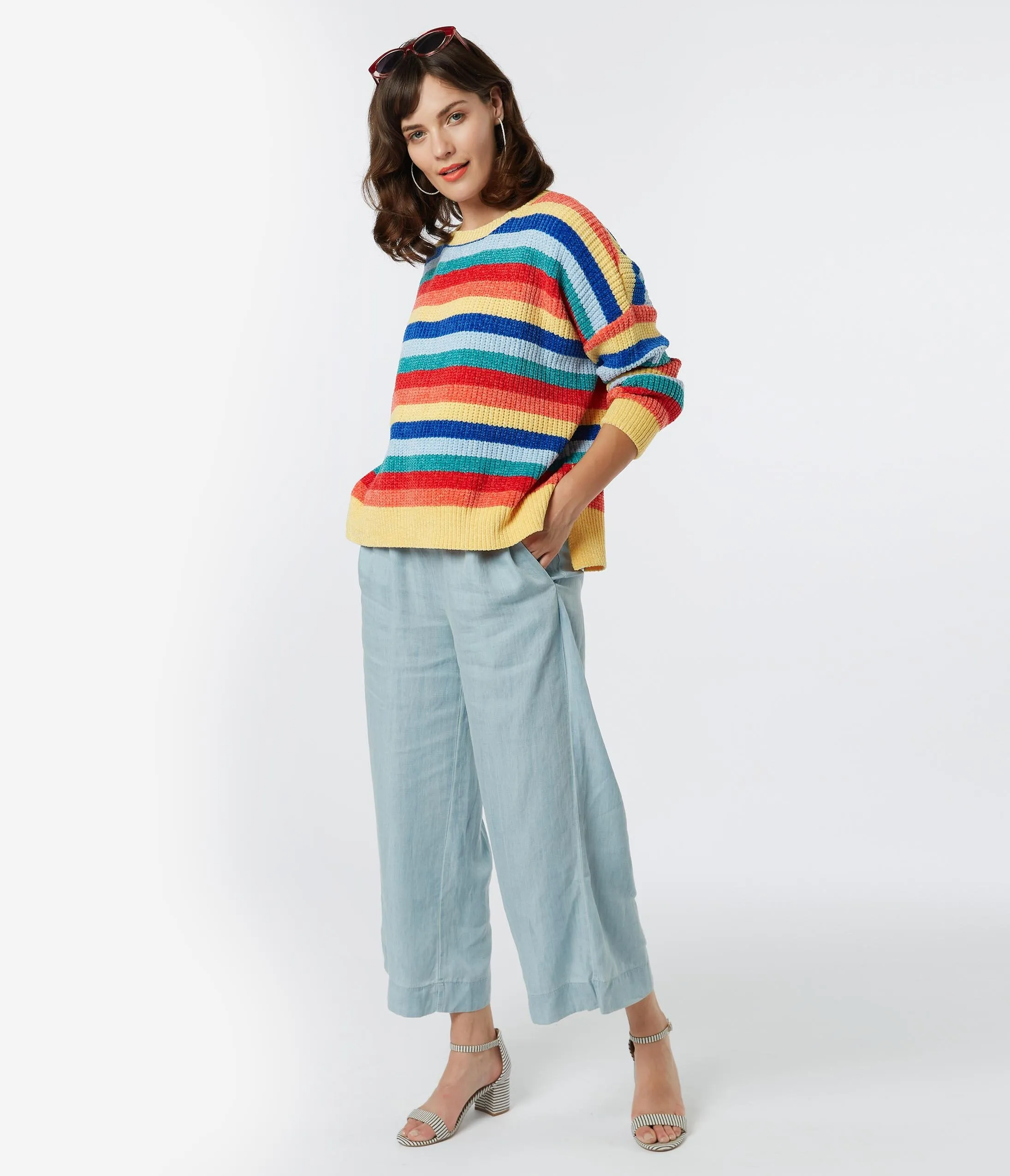 Rainbow Stripe Knit Sweater