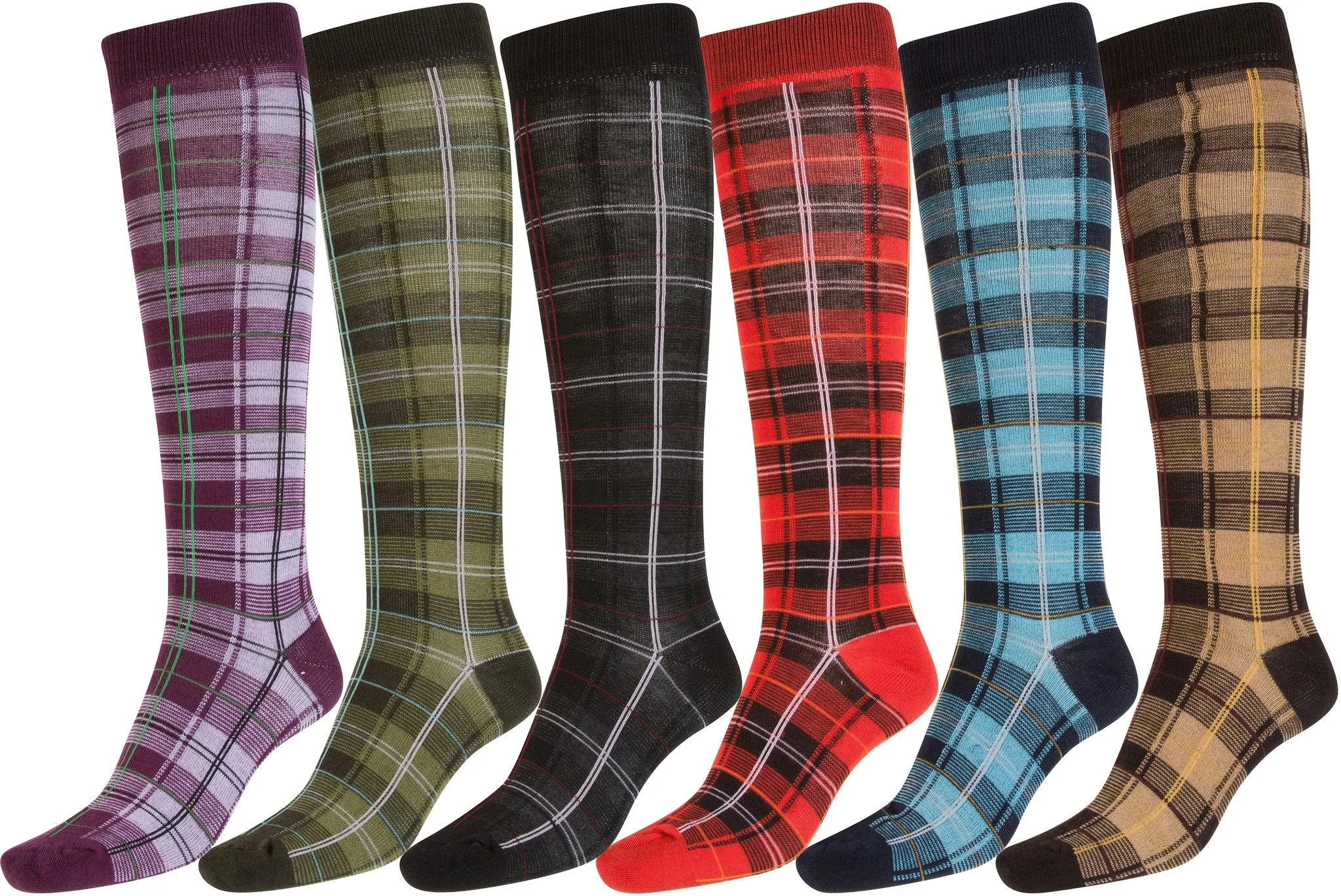 Sakkas Women's Fun Colorful Design Poly Blend Knee High Socks Assorted 6-Pack